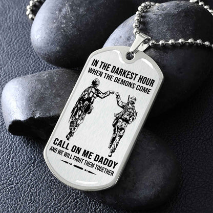 DRB GK Military Chain Silver Plated 18K Gold Plated Call On Me Daddy Gift For Your Dad