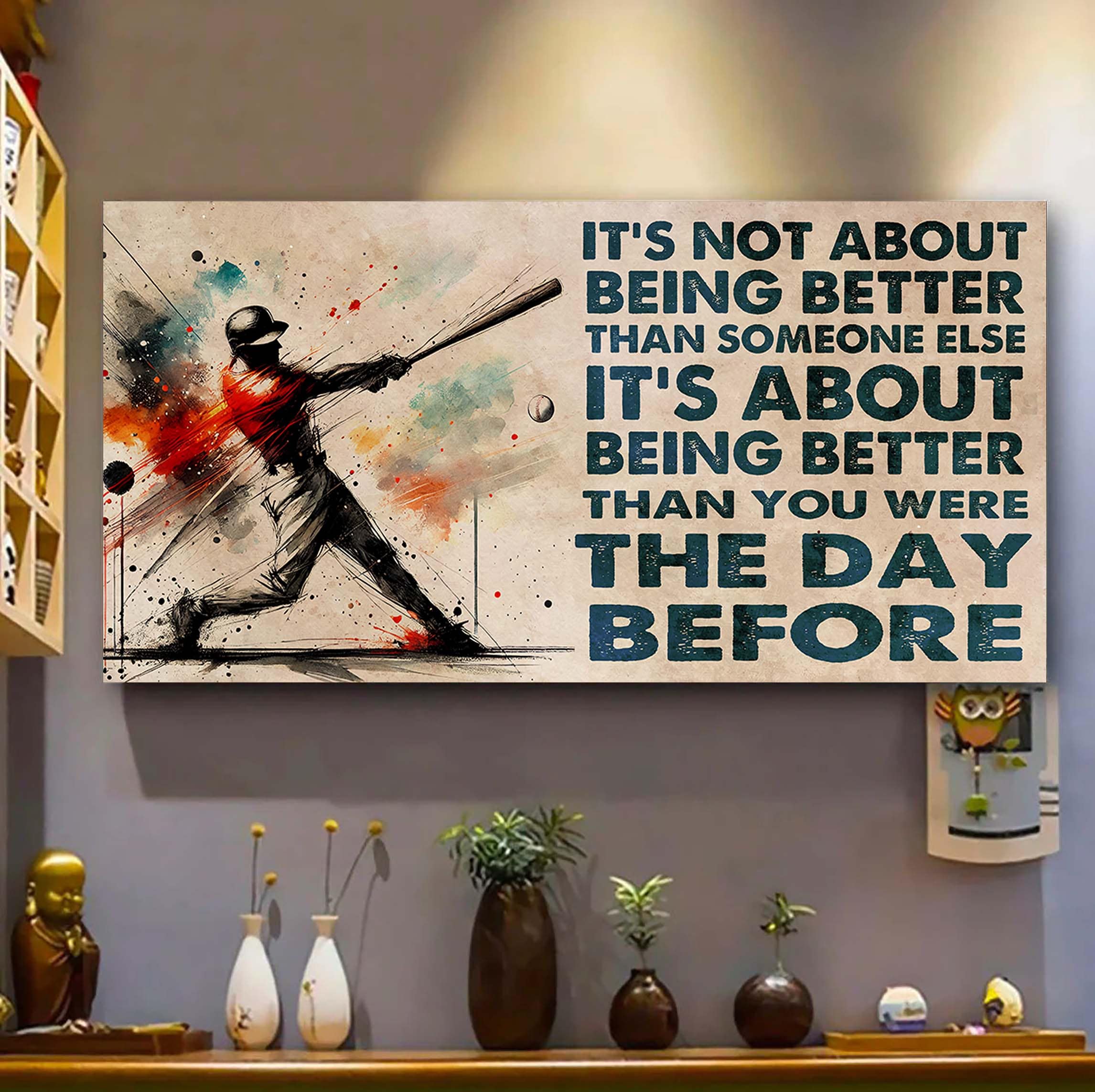 Ver 2 Water Color Basketball Poster Canvas It Is Not About Being Better Than Someone Else