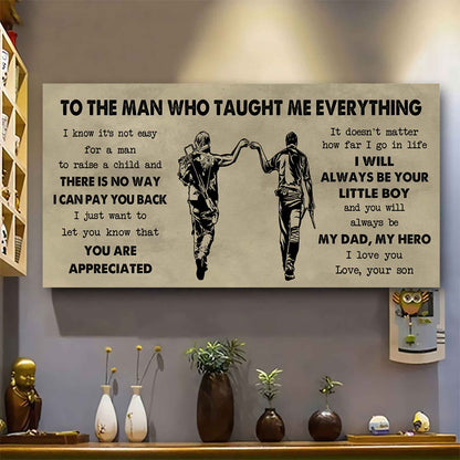 DRB Poster Horizontal Canvas To My DRB Dad I Know It's Not Easy To Raise A Child I Will Always Be Your Little Boy Gift From Son To Dad
