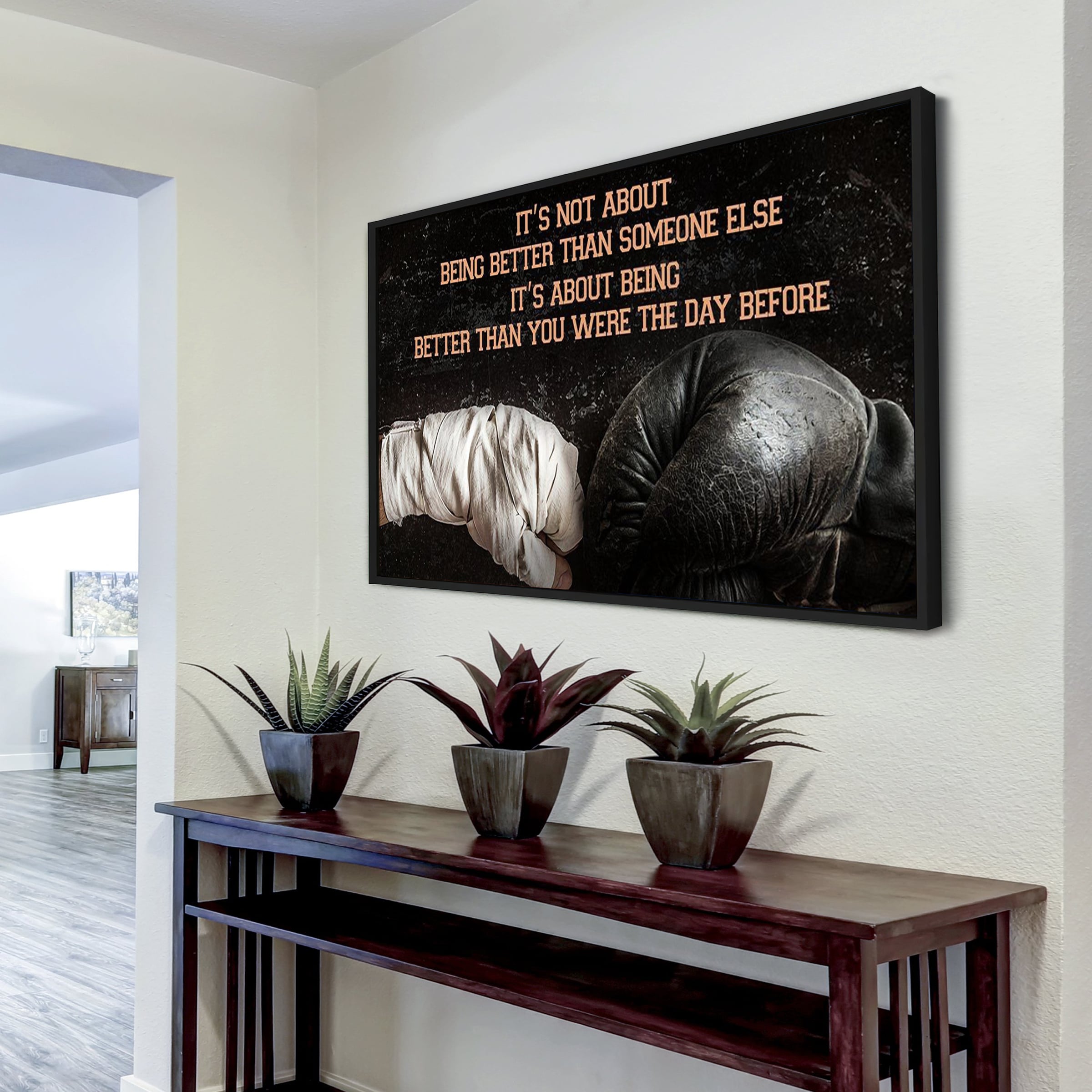 MMA customizable poster canvas - It is not about better than someone else, It is about being better than you were the day before