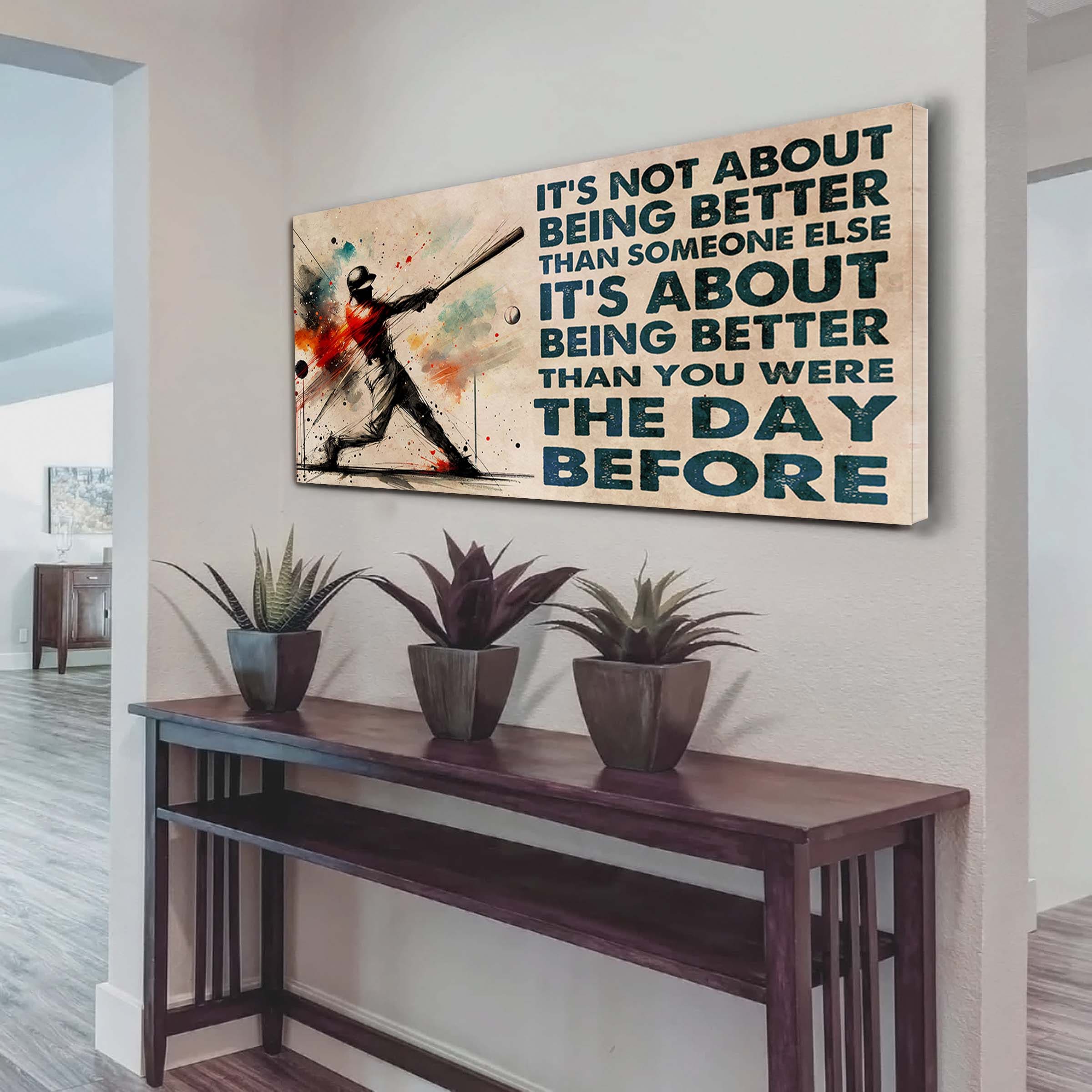 Water Color Basketball Poster Canvas It Is Not About Being Better Than Someone Else