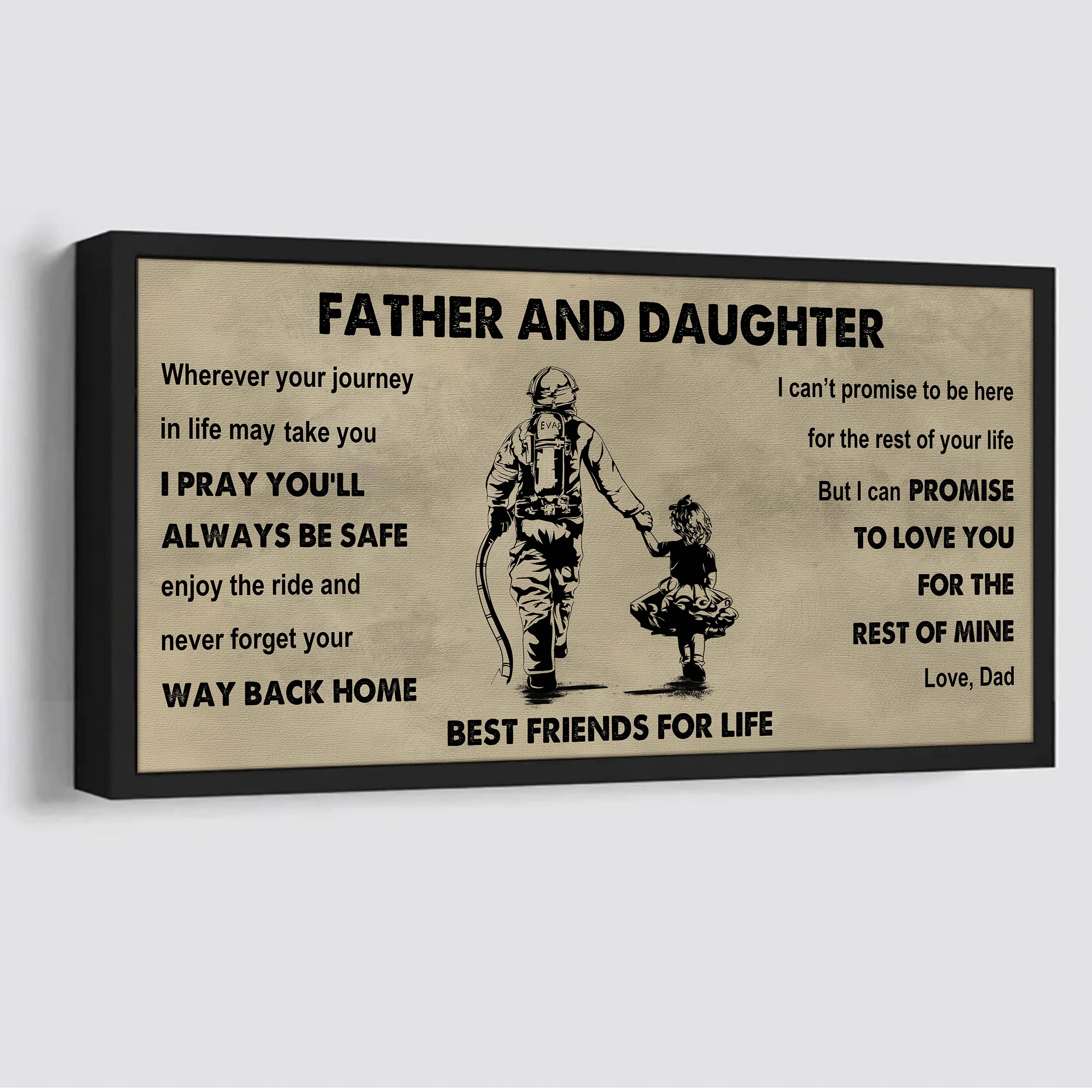 DRB Father And Daughter Best Friends For Life - Ver 2 Never Forget Your Way Back Home Poster Canvas Gift For Daughter From Father