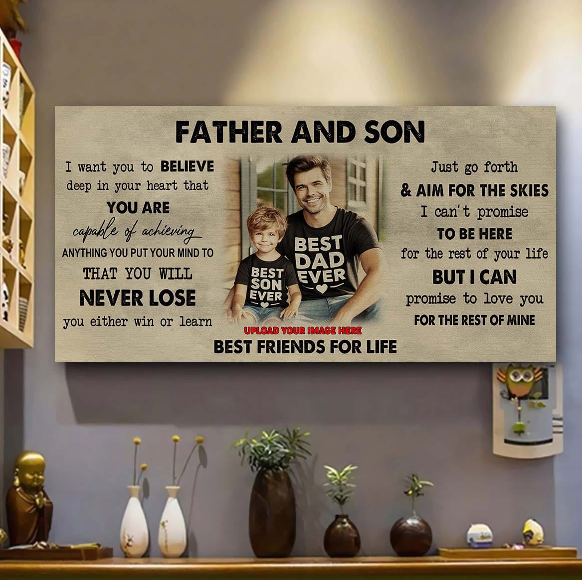 DRB Father And Daughter Best Friend For Life - You Will Never Lose Poster Canvas Gift For Daughter From Father -Photo Upload