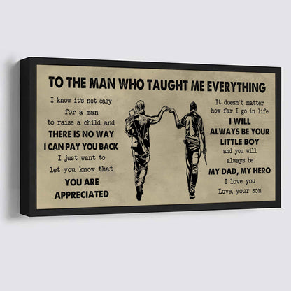DRB Poster Horizontal Canvas To My DRB Dad I Know It's Not Easy To Raise A Child I Will Always Be Your Little Boy Gift From Son To Dad