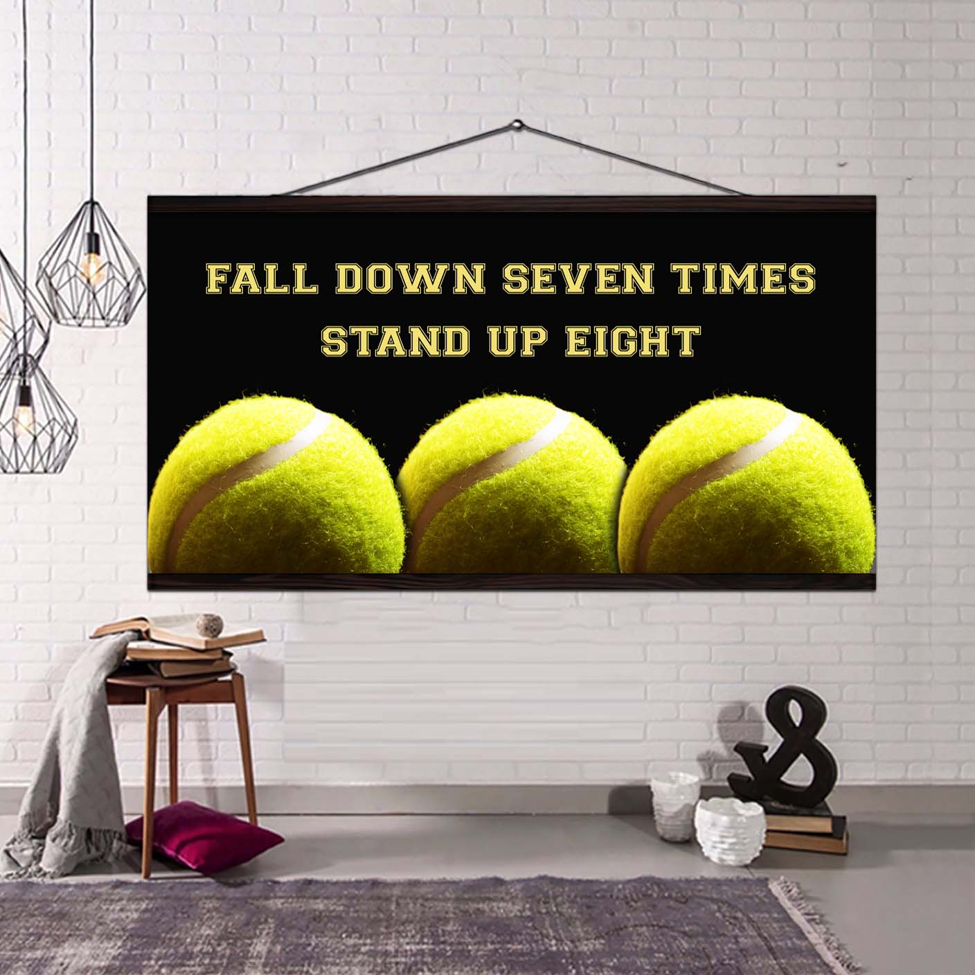 Basketball poster canvas fall down seven times stand up eight