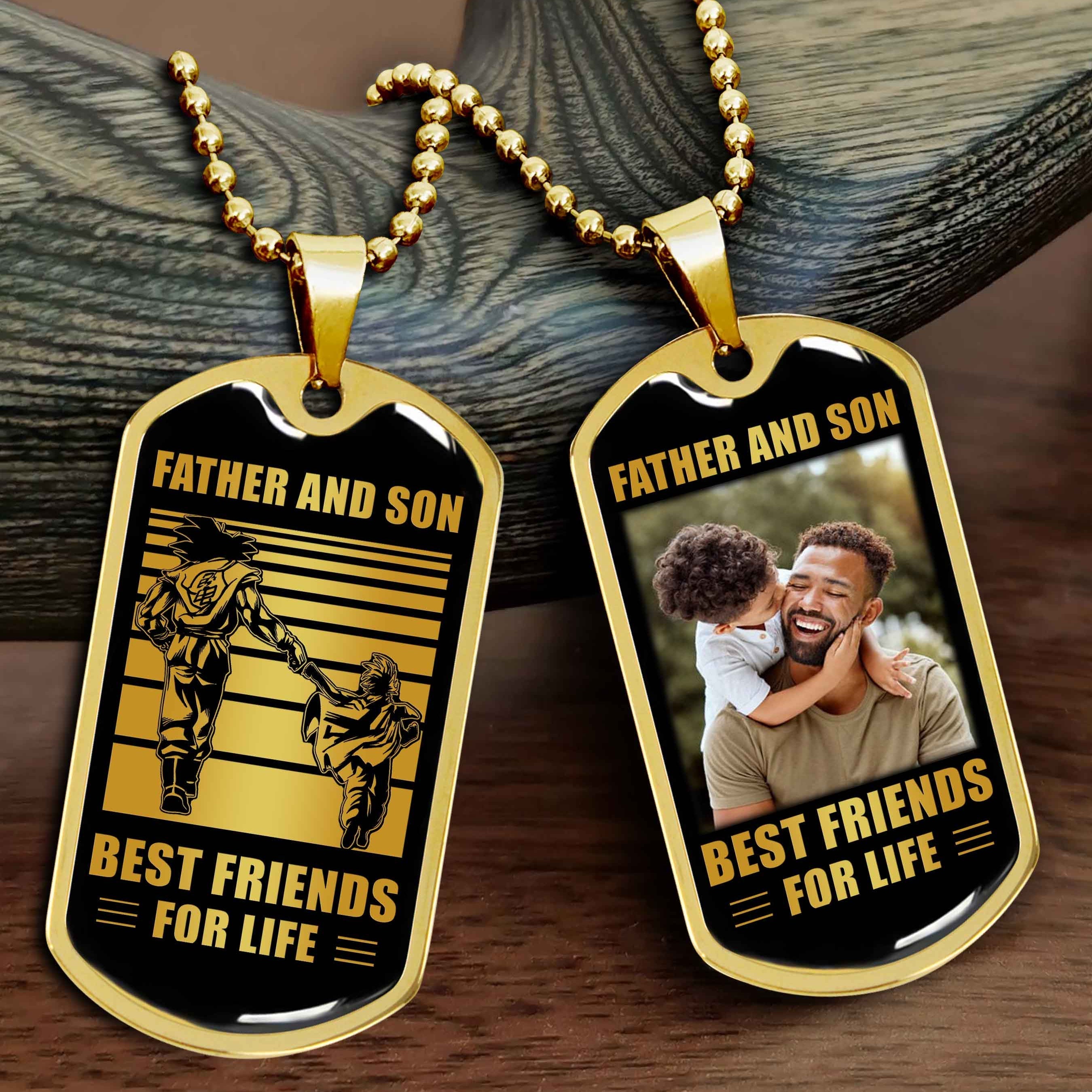 Viking Military Chain Silver Plated 18K Gold Plated Father And Son Best Friend For Life Gift For Your Son