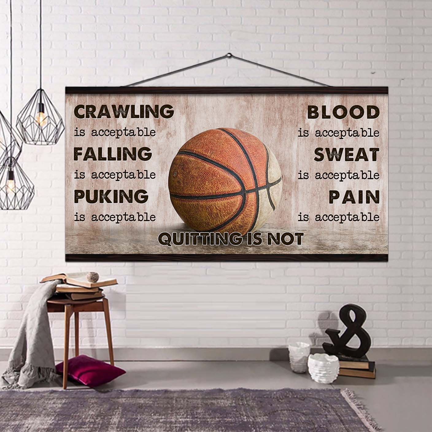 Basketball Poster Canvas Quiting Is Not