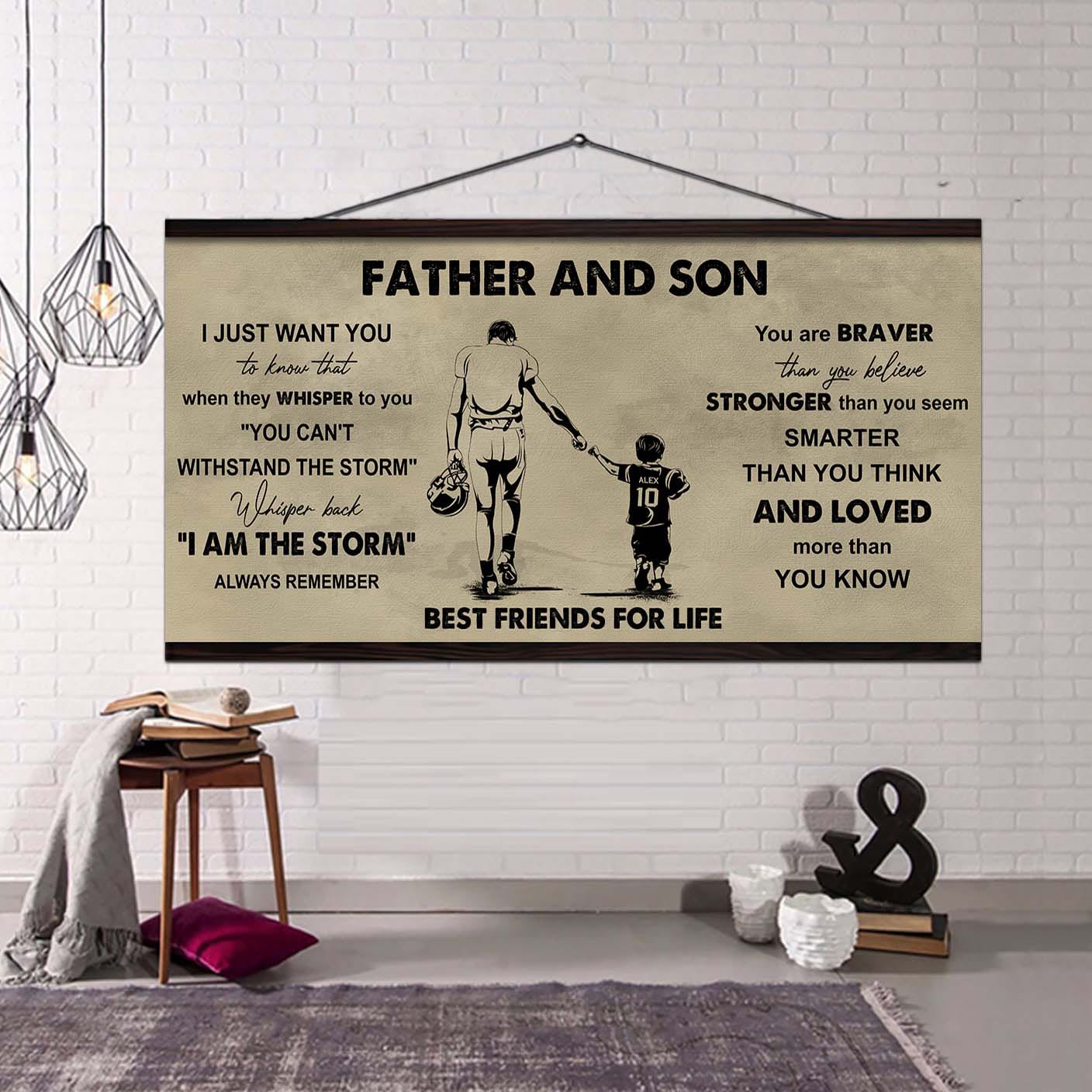 Basketball Father And Son Best Friends For Life - I Am The Storm Poster Canvas Gift For Son From Father