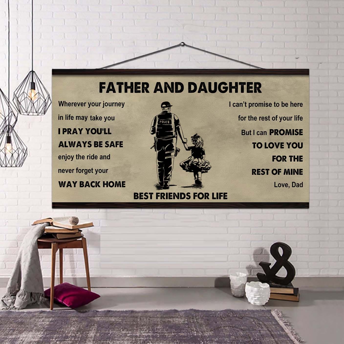 Soldier Father And Daughter Best Friends For Life - Ver 2 Never Forget Your Way Back Home Poster Canvas Gift For Daughter From Father