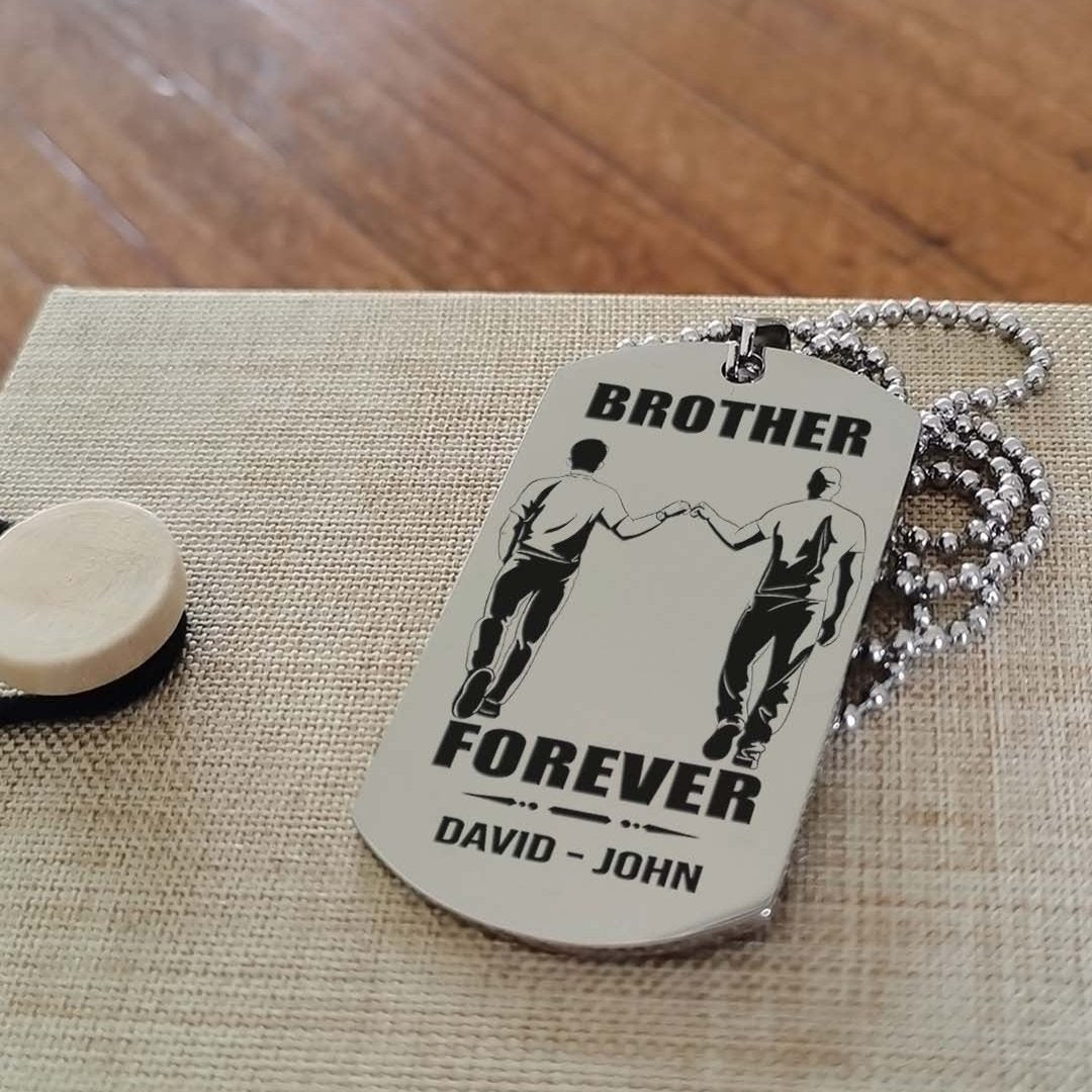 Vikings customizable engraved black dog tag double sided gift from brother, brother forever