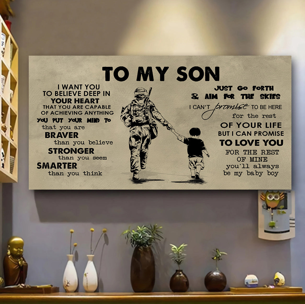 BASKETBALL TO MY SON- I WANT YOU TO BELIEVE- CANVAS POSTER