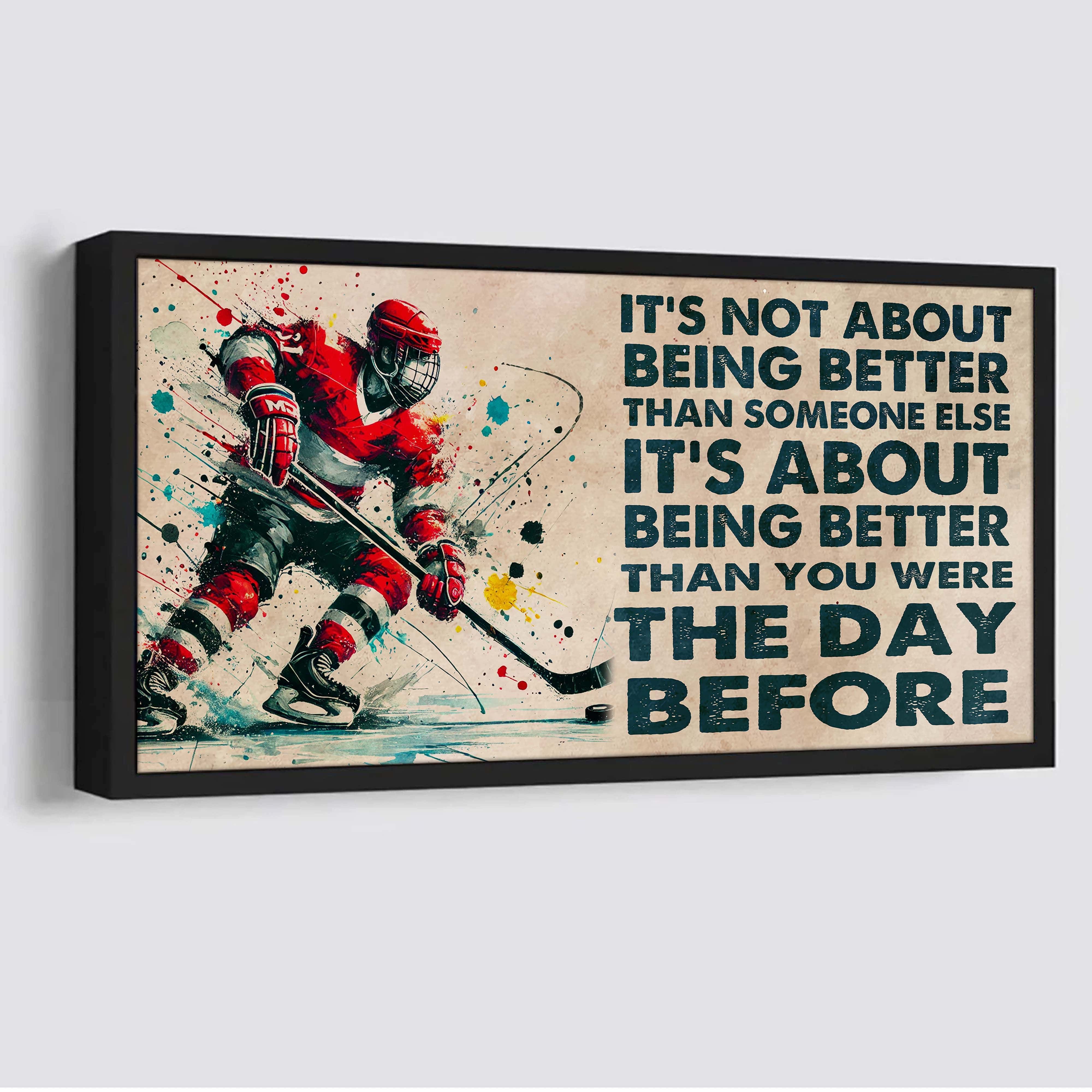 Water Color American Football Poster Canvas It Is Not About Being Better Than Someone Else