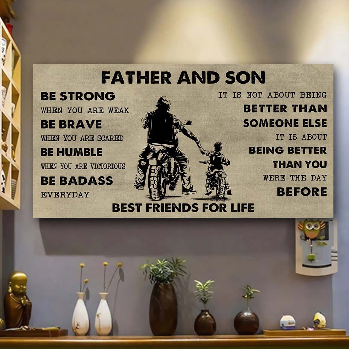 Samurai Father And Son Best Friends For Life - Be Strong When You Are Weak Poster Canvas Gift For Son From Father