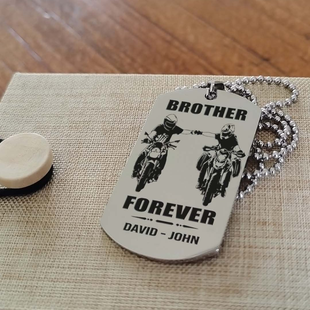 Brothers customizable engraved black dog tag double sided gift from brother, brother forever