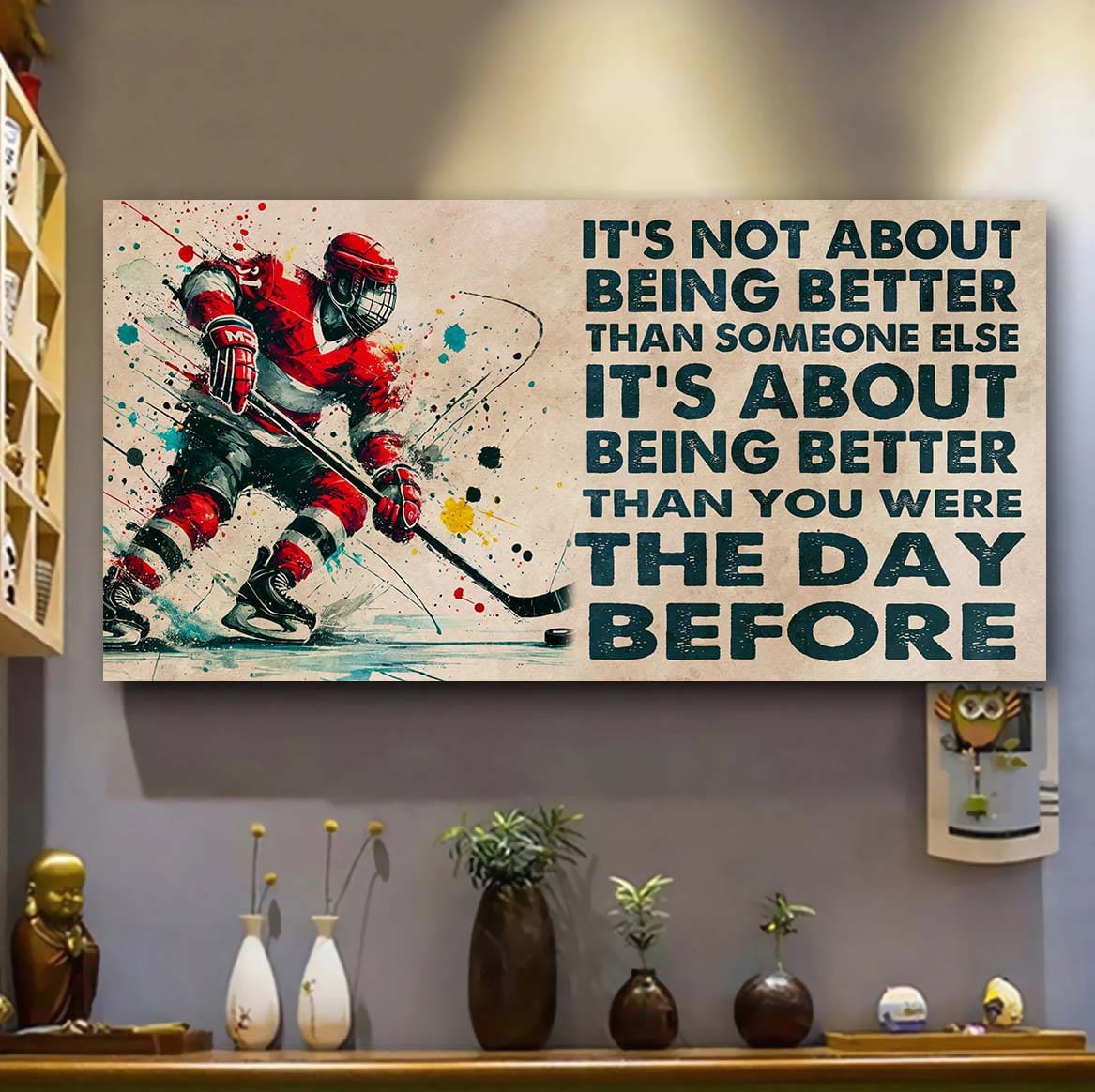 Ver 2 Water Color Soccer Poster Canvas It Is Not About Being Better Than Someone Else