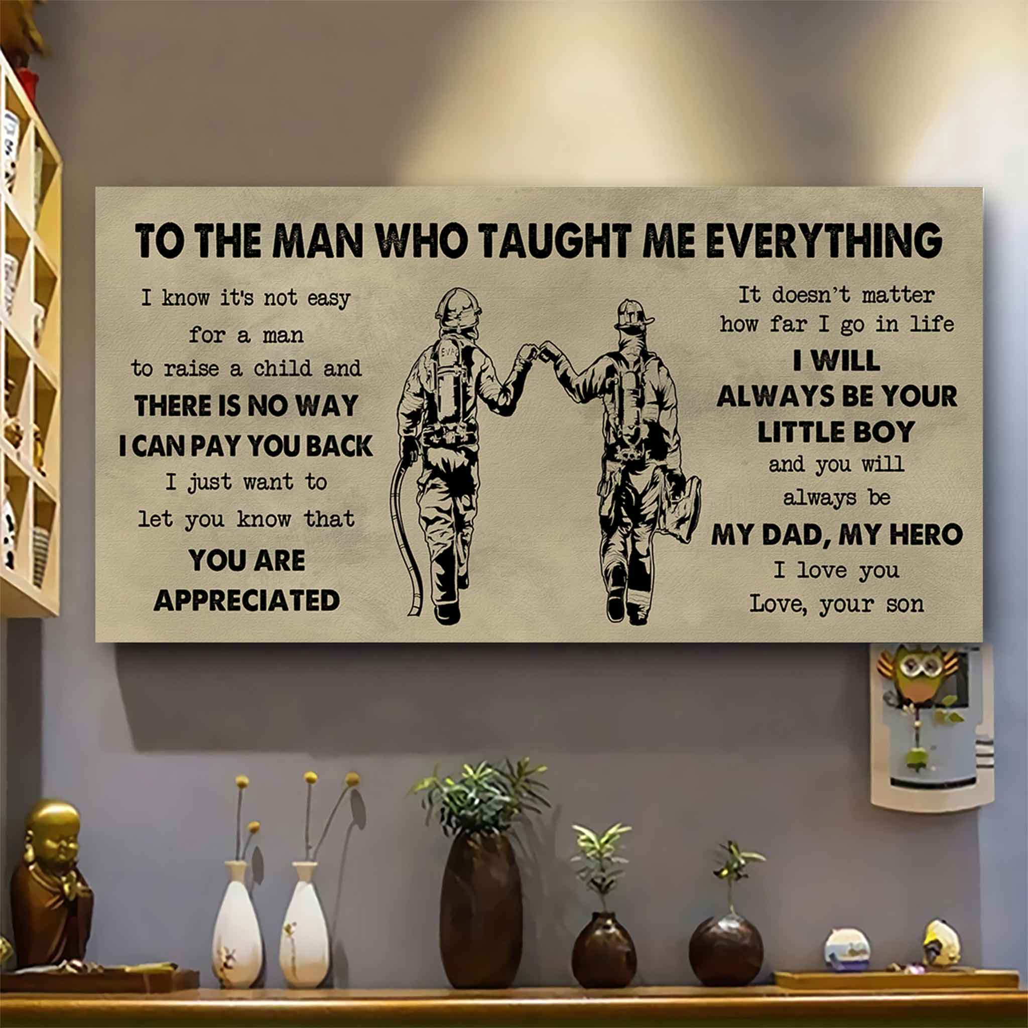 DRB Poster Horizontal Canvas To My DRB Dad I Know It's Not Easy To Raise A Child I Will Always Be Your Little Boy Gift From Son To Dad
