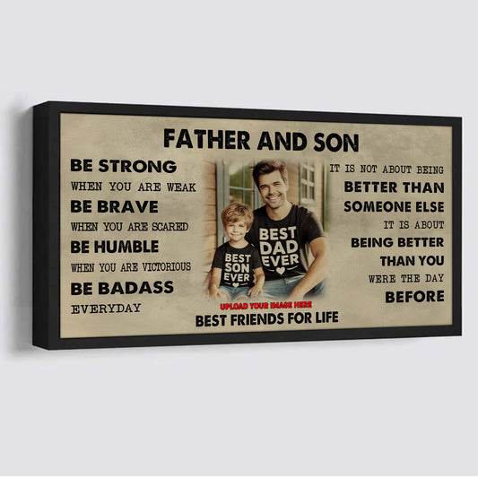 Vikings Father And Son Best Friends For Life - Be Strong When You Are Weak Poster Canvas Gift For Son From Father-Photo Upload