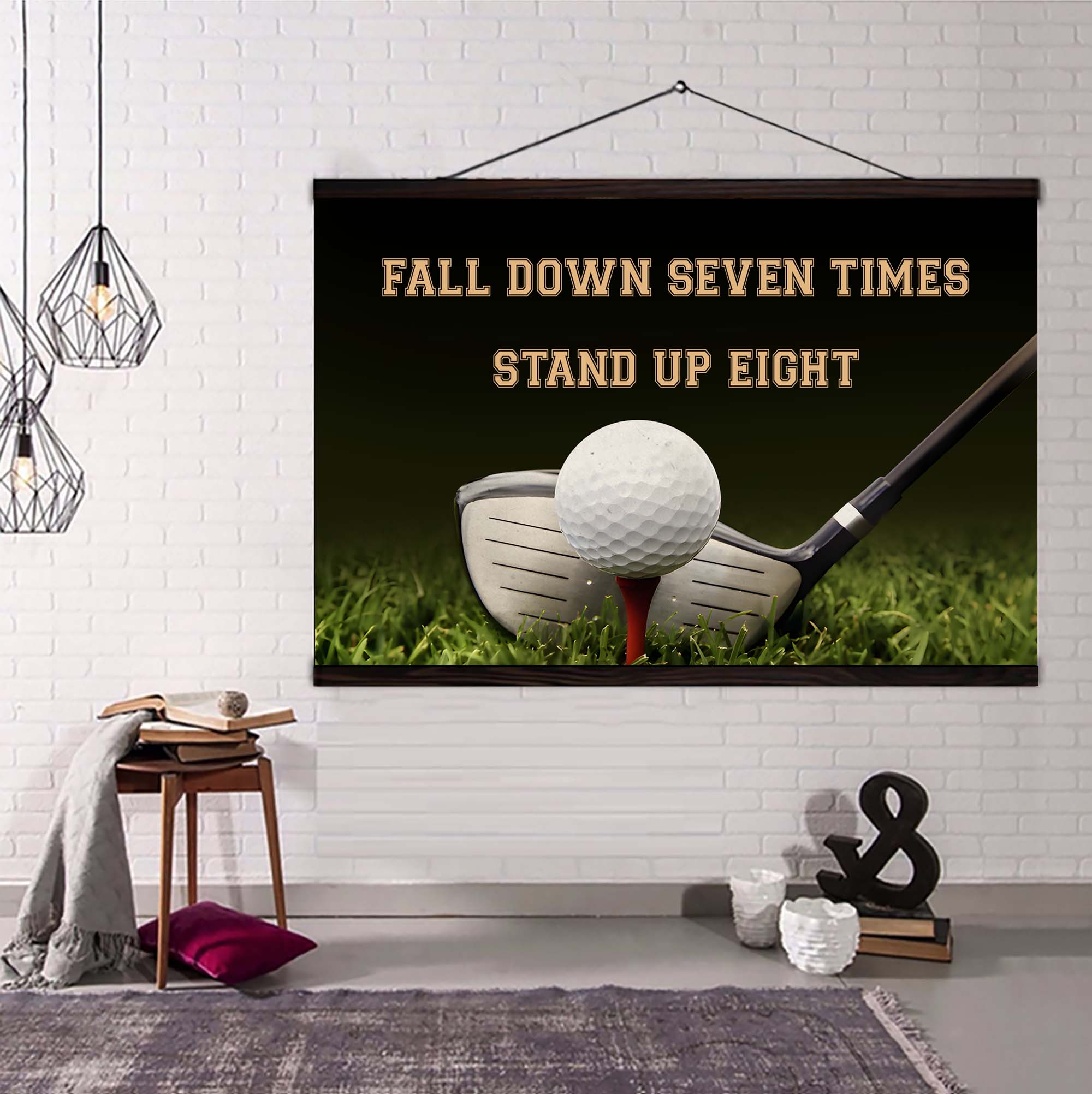 Basketball poster canvas fall down seven times stand up eight standard size