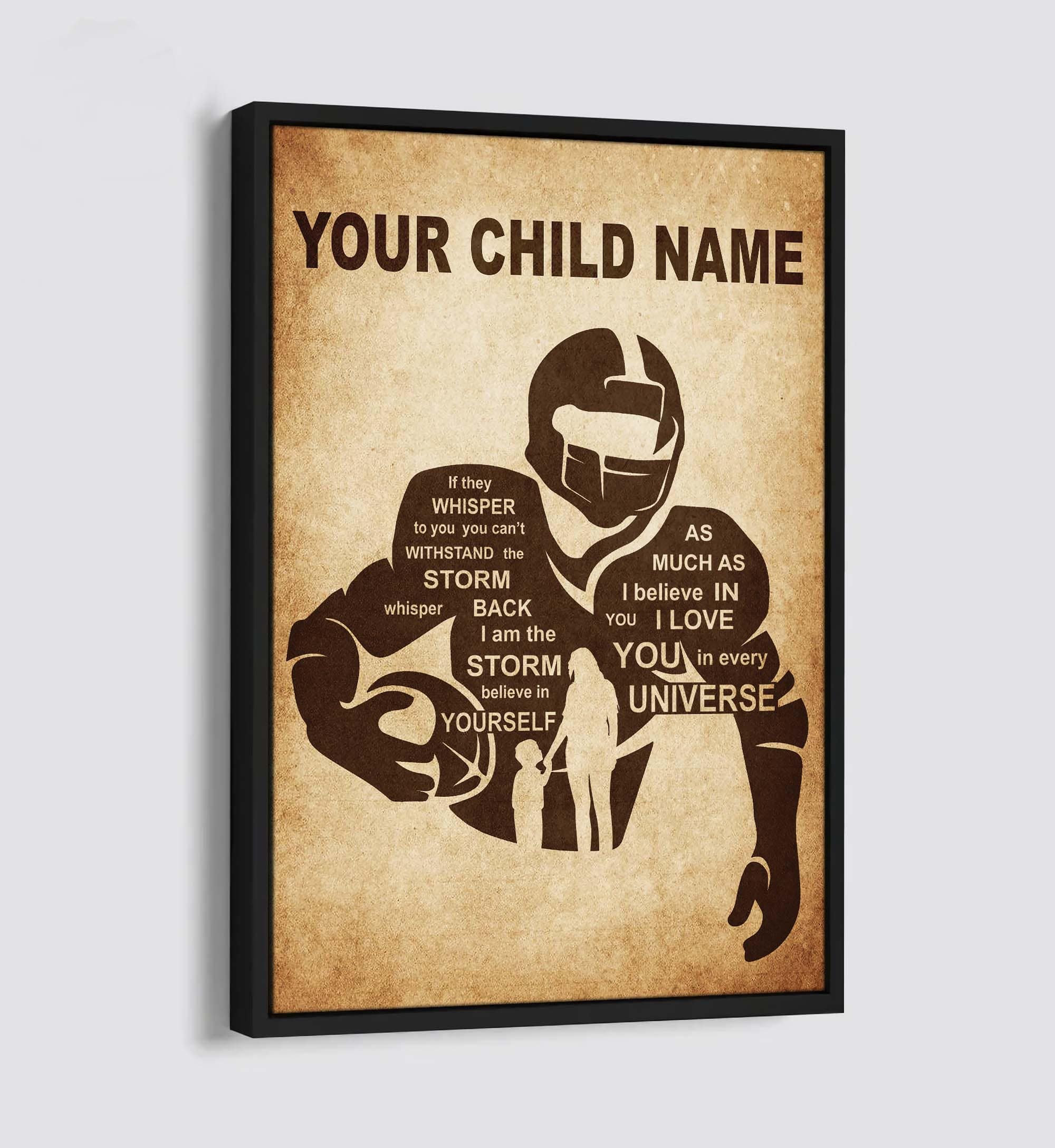 Personalized Your Child Name From Mom To Son Basketball Poster Canvas If They Whisper To You - I Love You In Every Universe