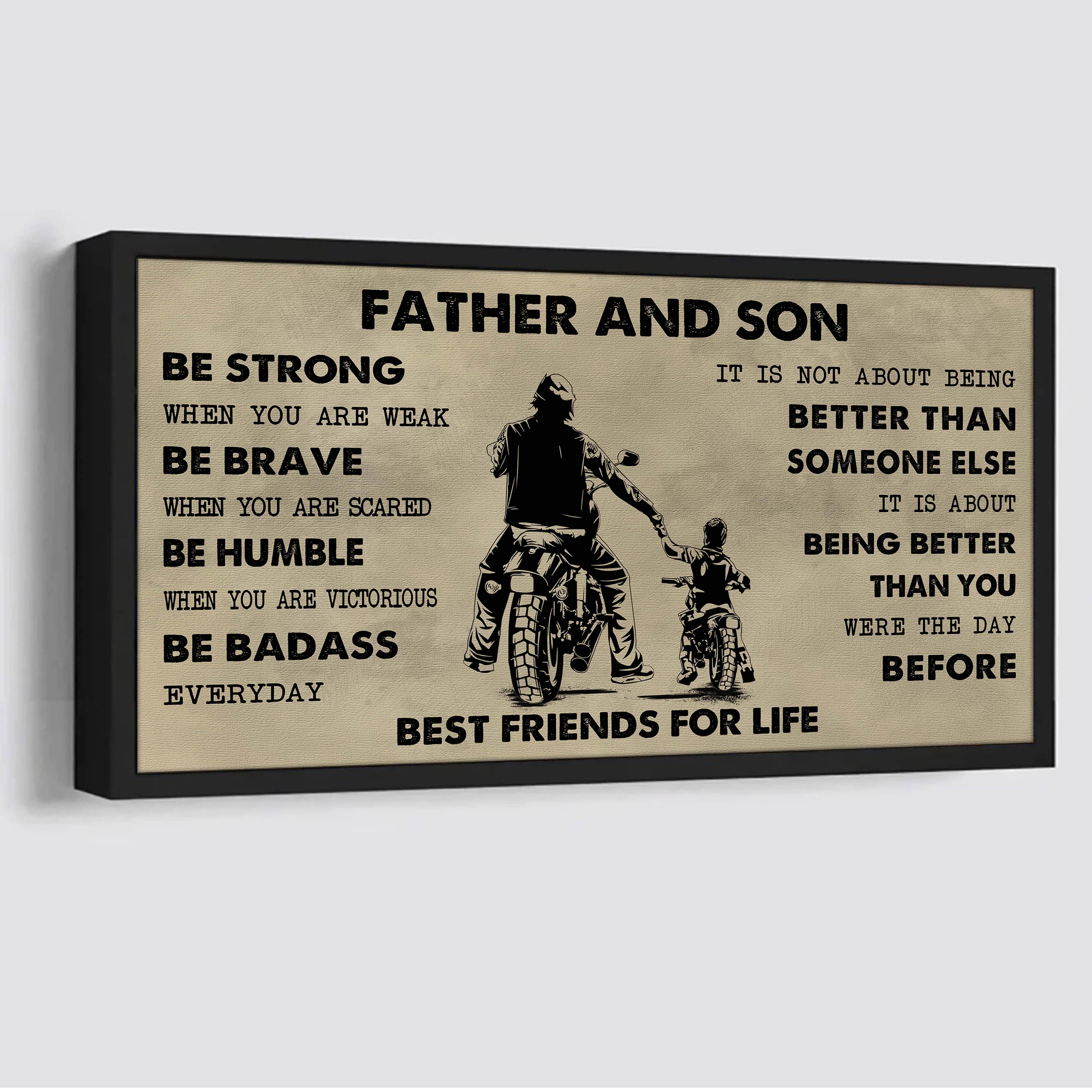 Samurai Father And Son Best Friends For Life - Be Strong When You Are Weak Poster Canvas Gift For Son From Father