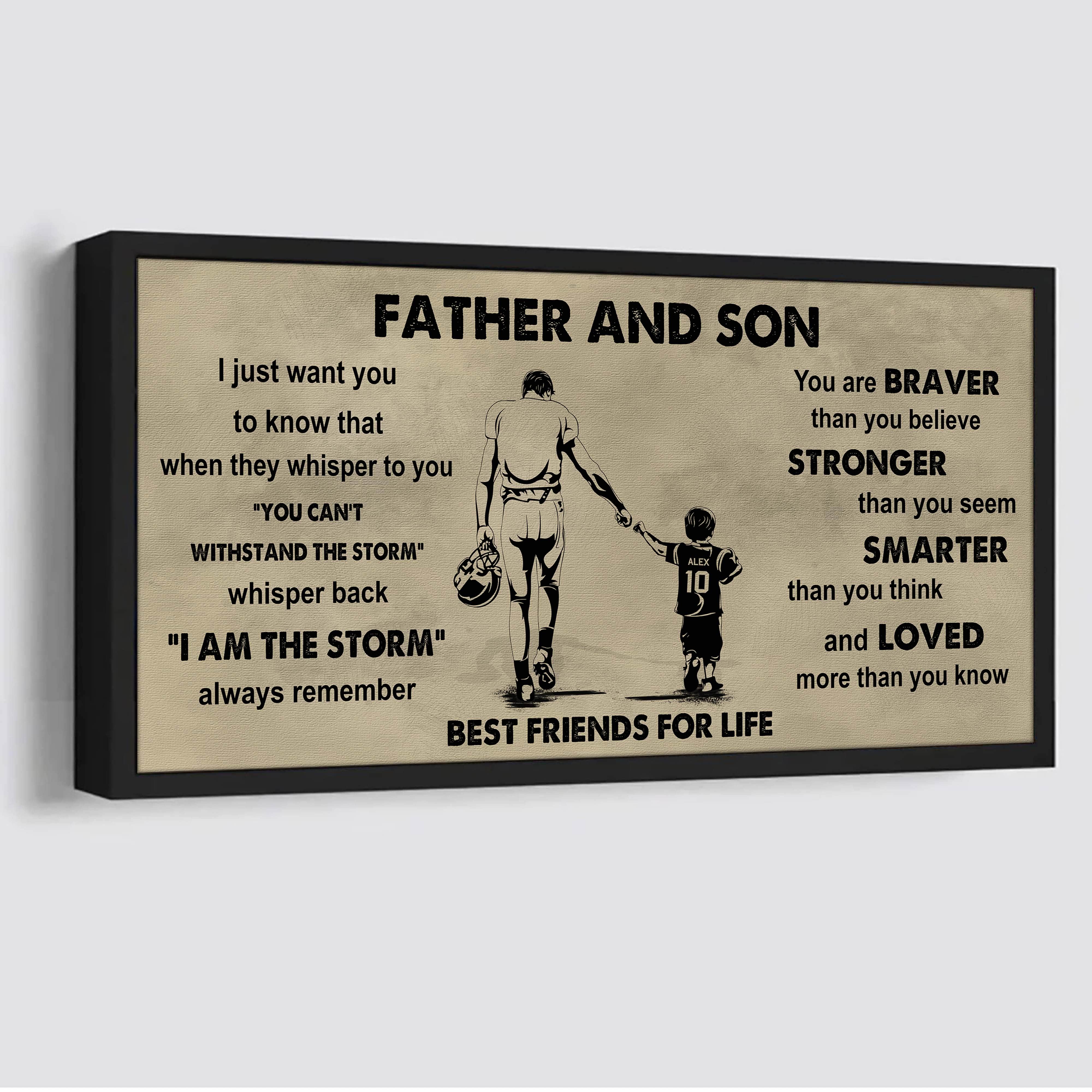 Ver 2 FAMILY-PHOTO UPLOAD Father And Daughter Best Friends For Life - I Am The Storm Poster Canvas Gift For Daughter From Father