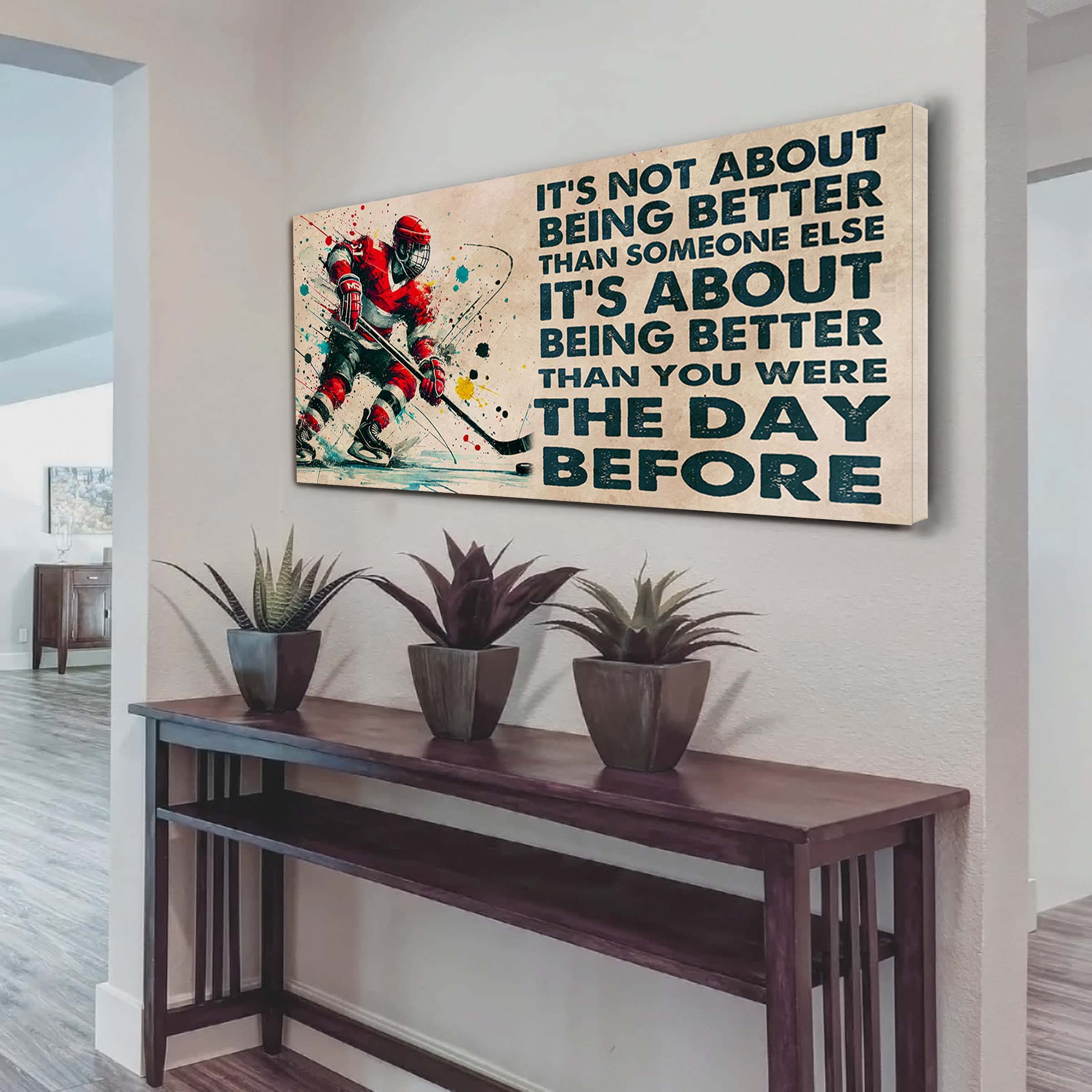 Ver 3 Water Color Basketball Poster Canvas It Is Not About Being Better Than Someone Else