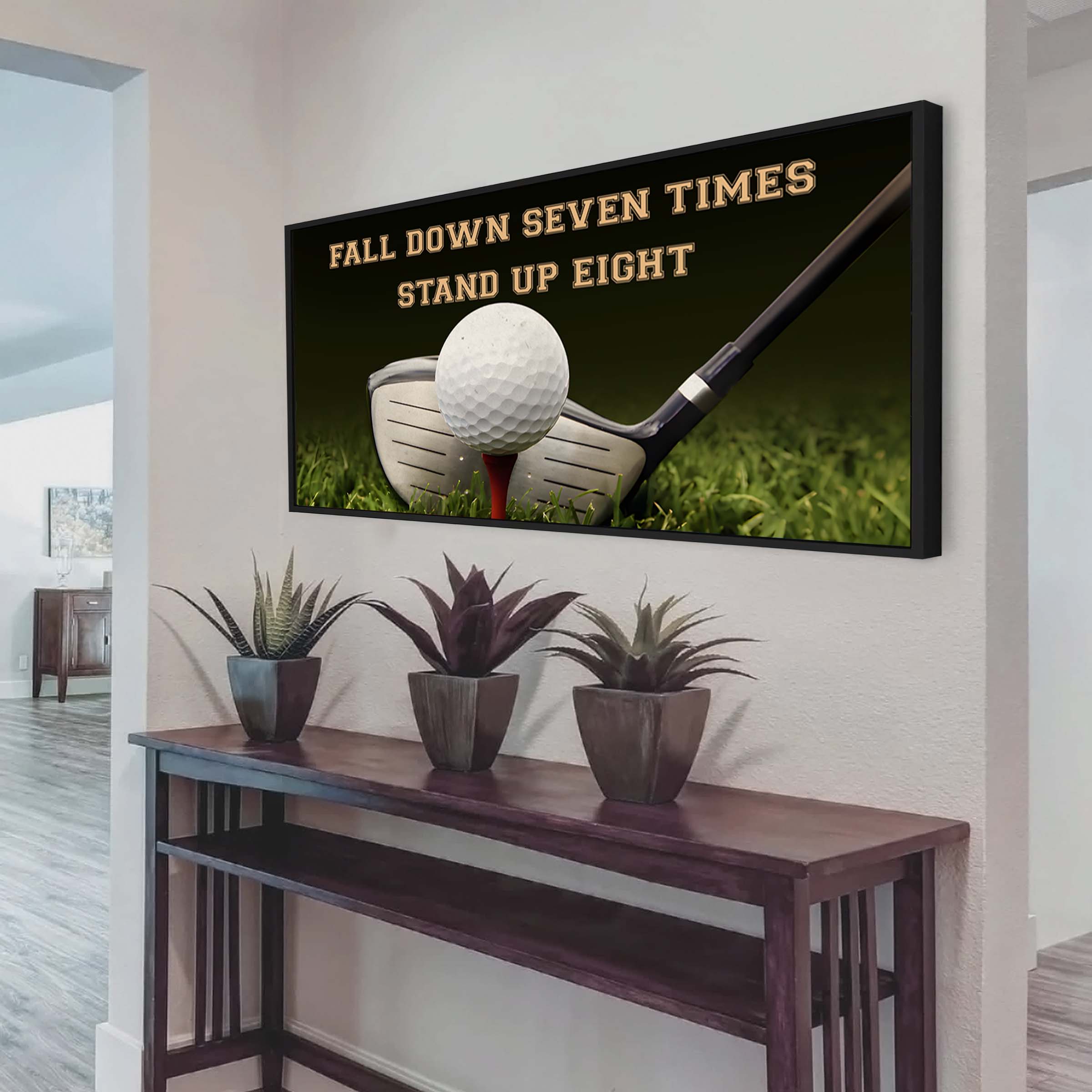 Baseball poster canvas fall down seven times stand up eight