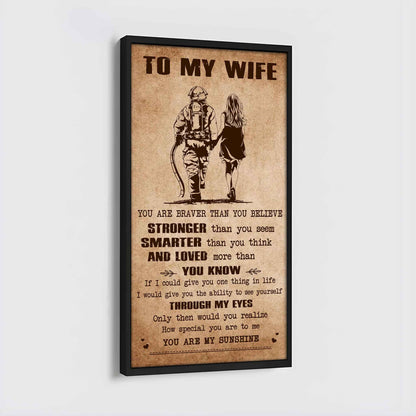DRB VGT- Poster Canvas You Are Braver Than You Believe - You Are My Sunshine Gift For Your Wife