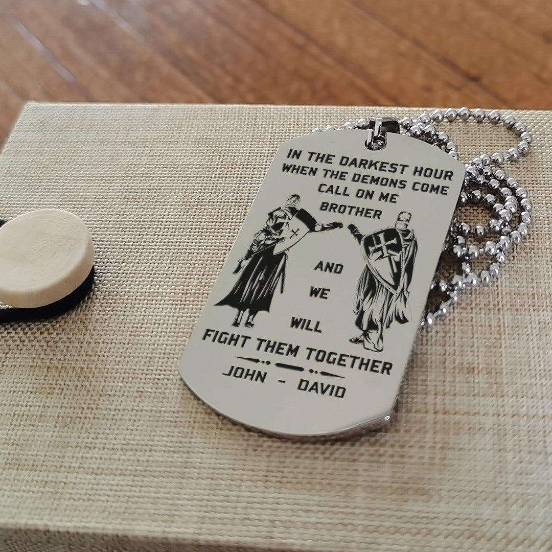 Soldier customizable engraved brother dog tag gift from brother