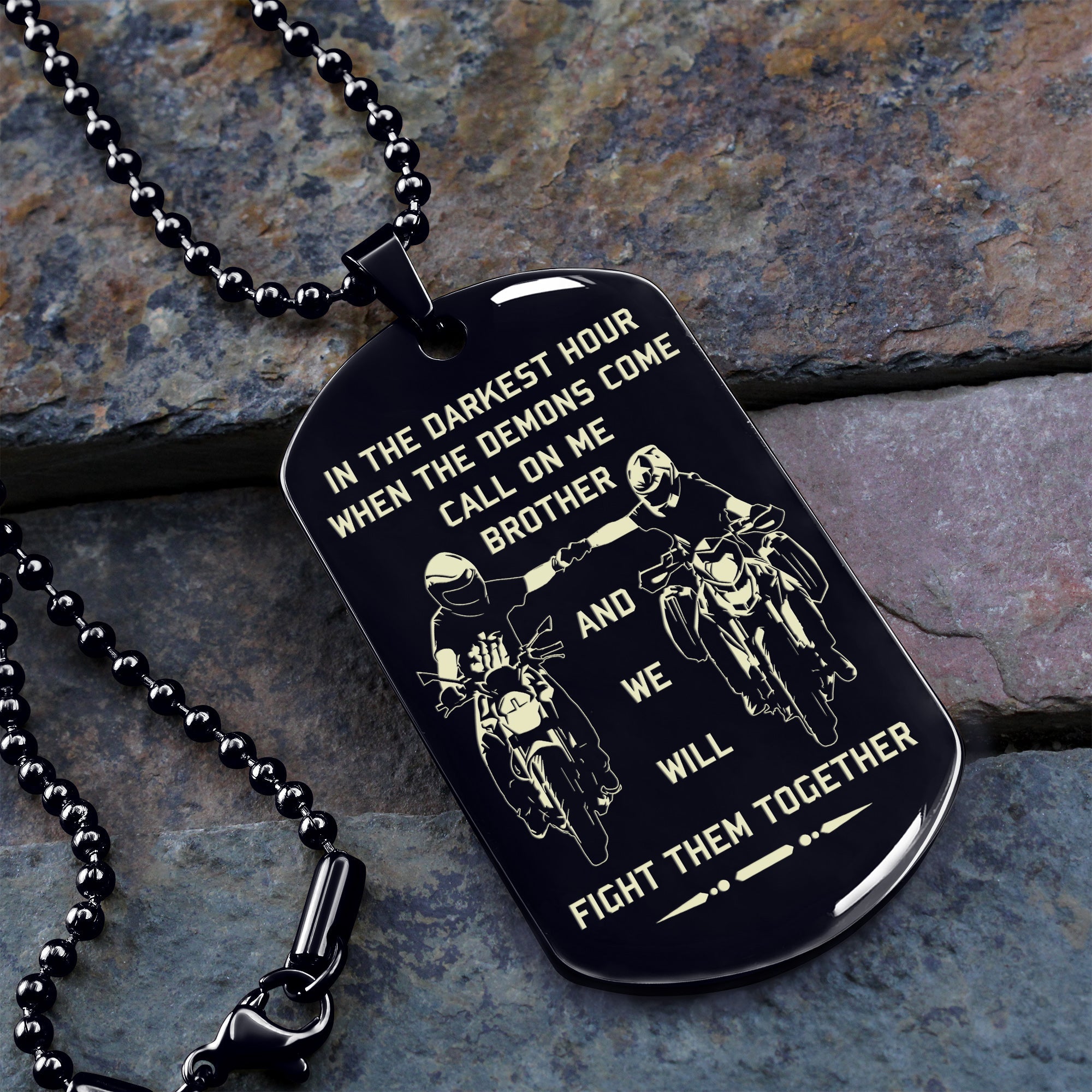 Soldier customizable engraved brother dog tag gift from brother