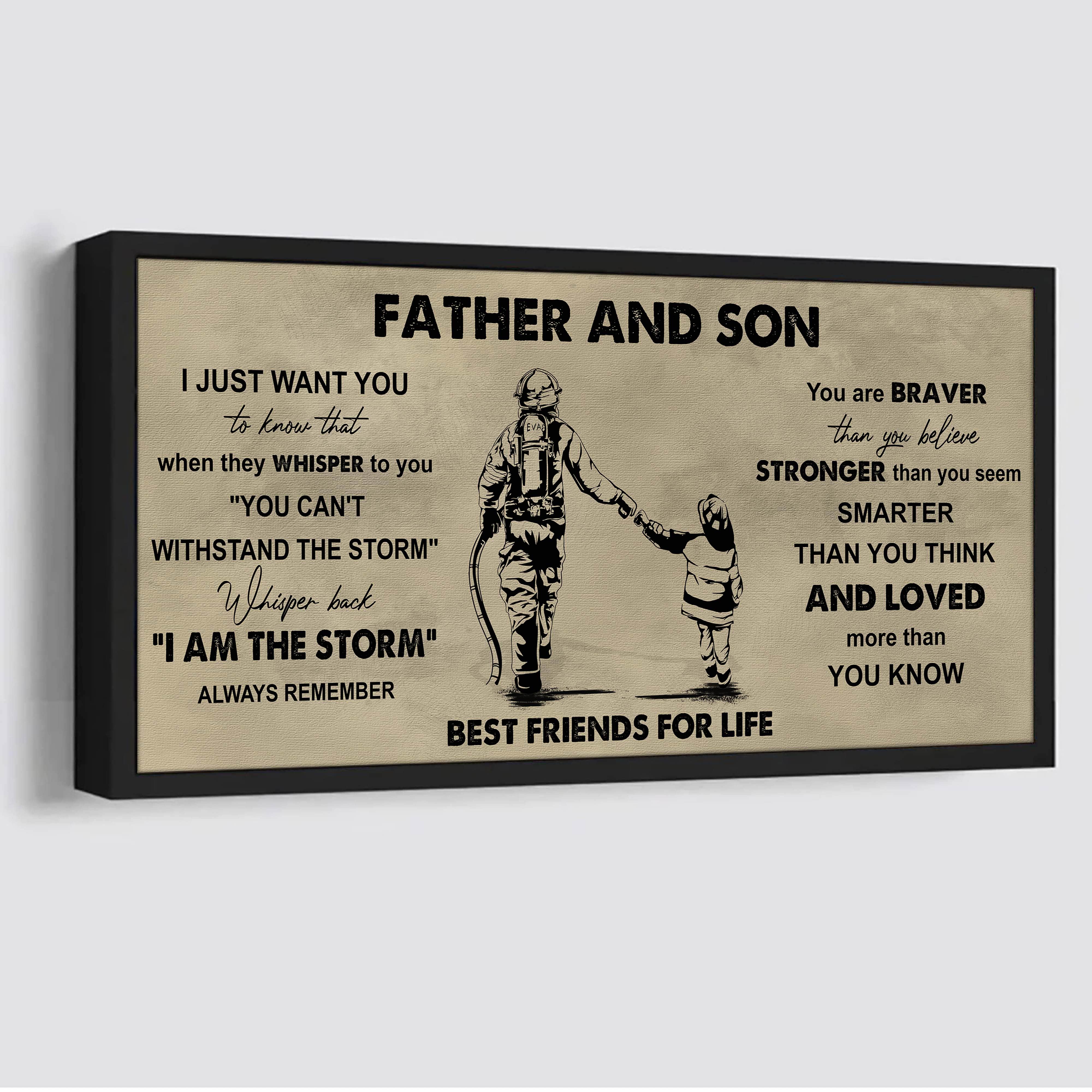 DRB Father And Son Best Friends For Life - I Am The Storm Poster Canvas Gift For Son From Father