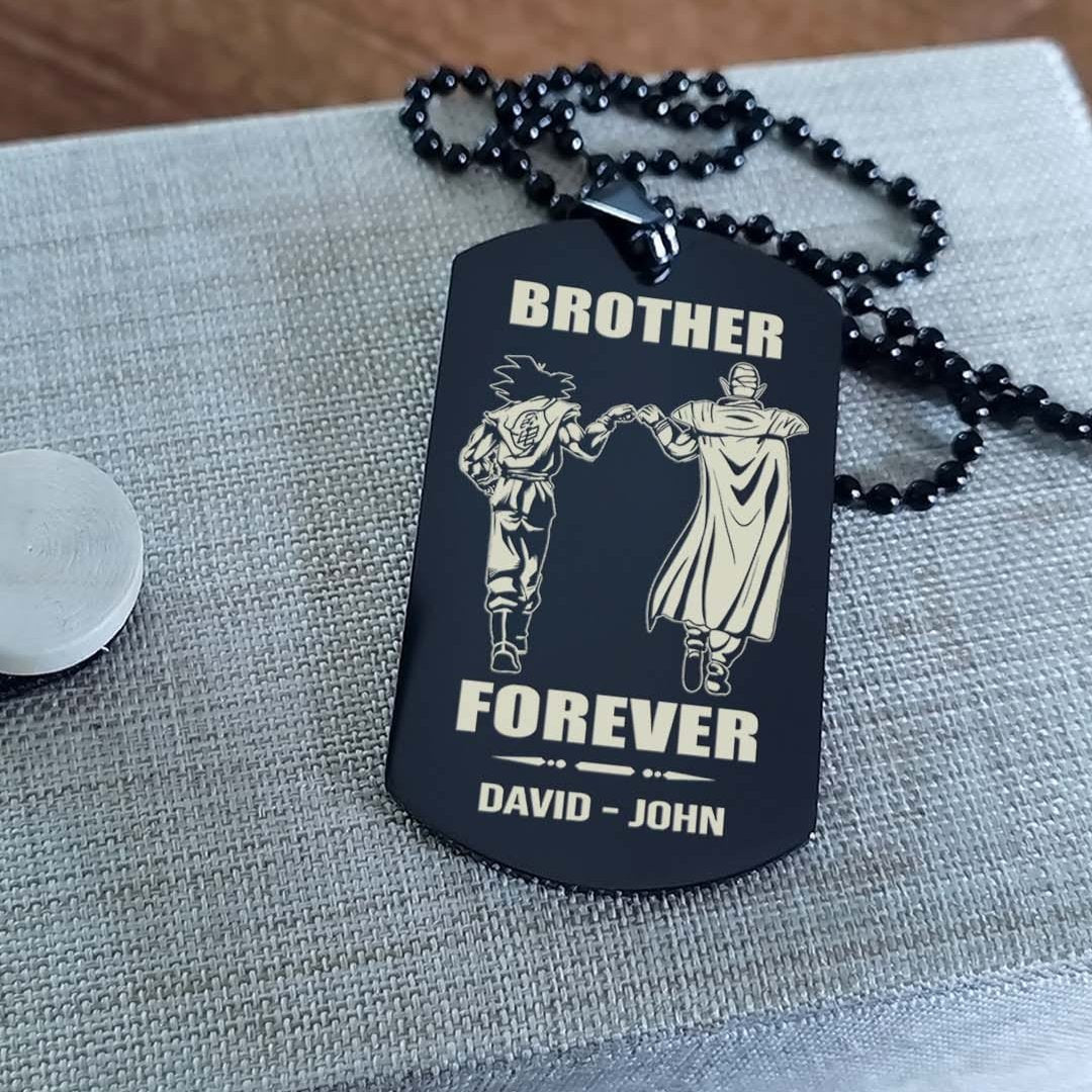 Brothers customizable engraved black dog tag double sided gift from brother, brother forever