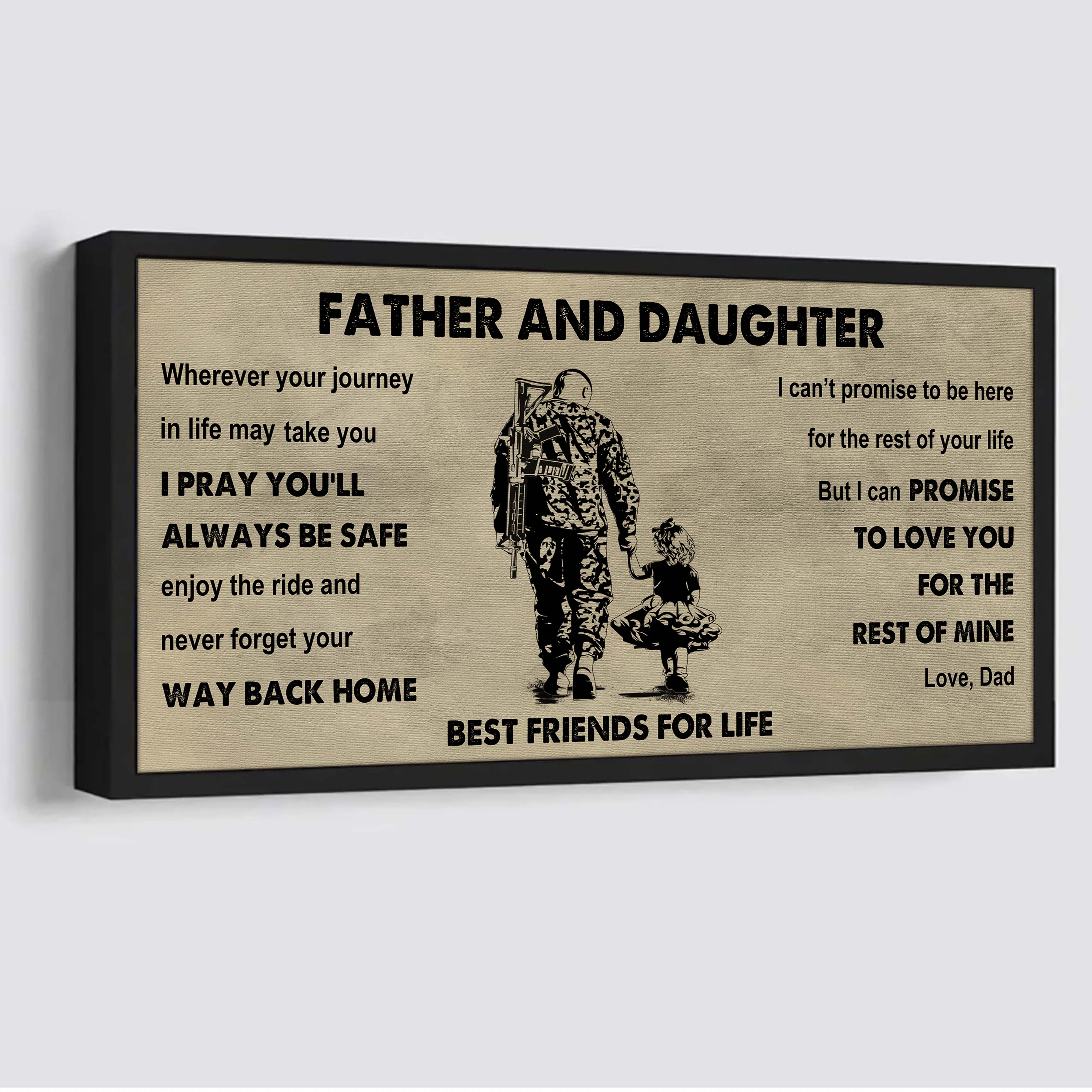 Biker Father And Daughter Best Friends For Life - Ver 2 Never Forget Your Way Back Home Poster Canvas Gift For Daughter From Father