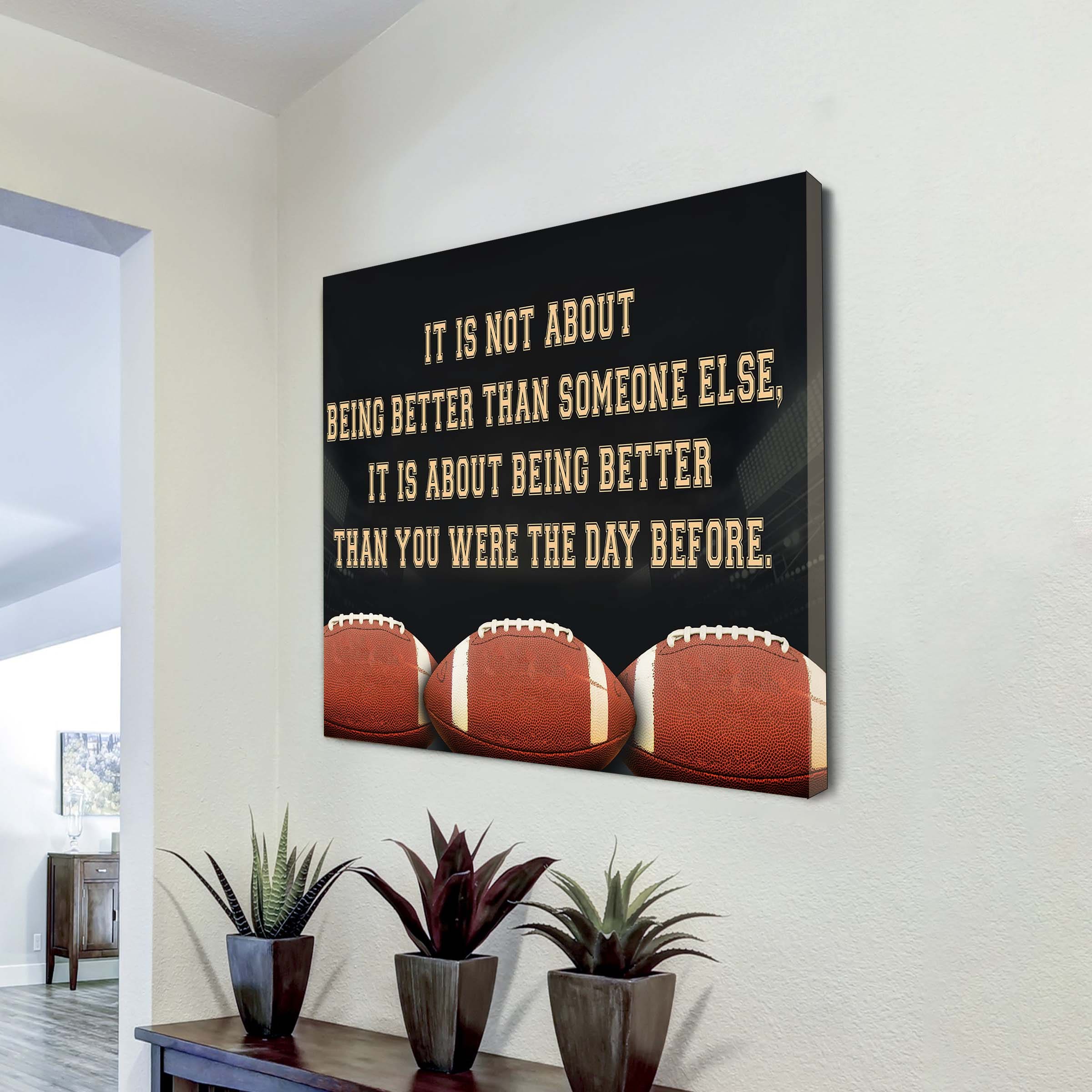 Baseball Square Poster Canvas It's Not About Being Better Than Someone Else It's About Being Better Than You Were The Day Before