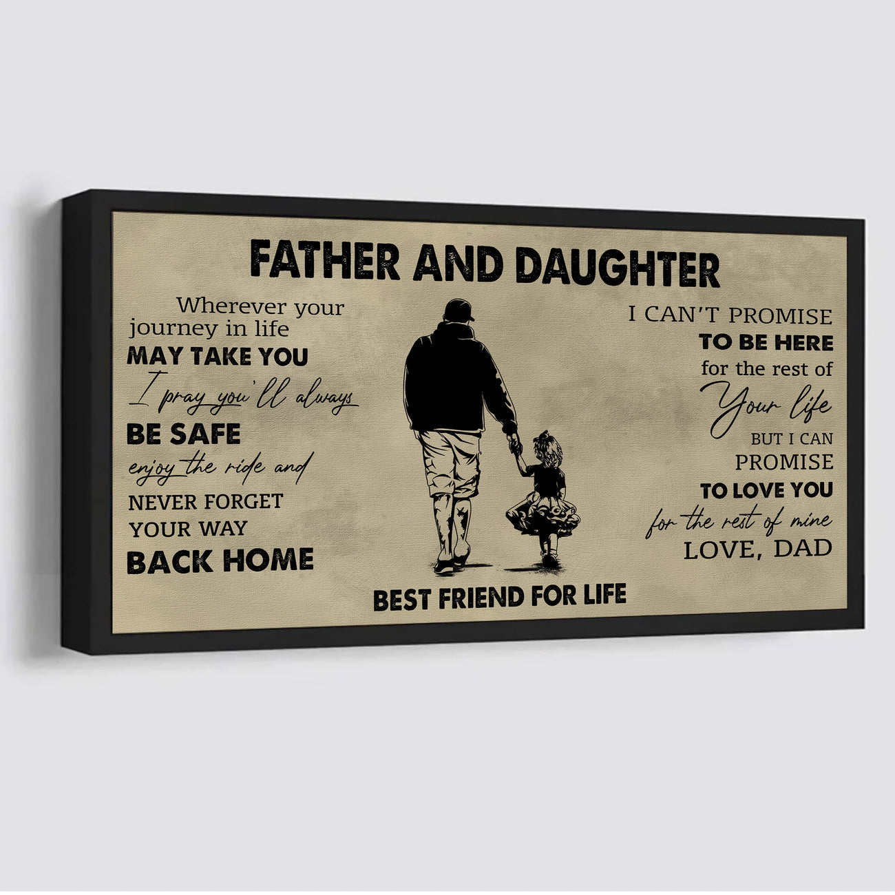 DRB Father And Son Best Friends For Life - Never Forget Your Way Back Home Poster Canvas Gift For Son From Father-Photo Upload