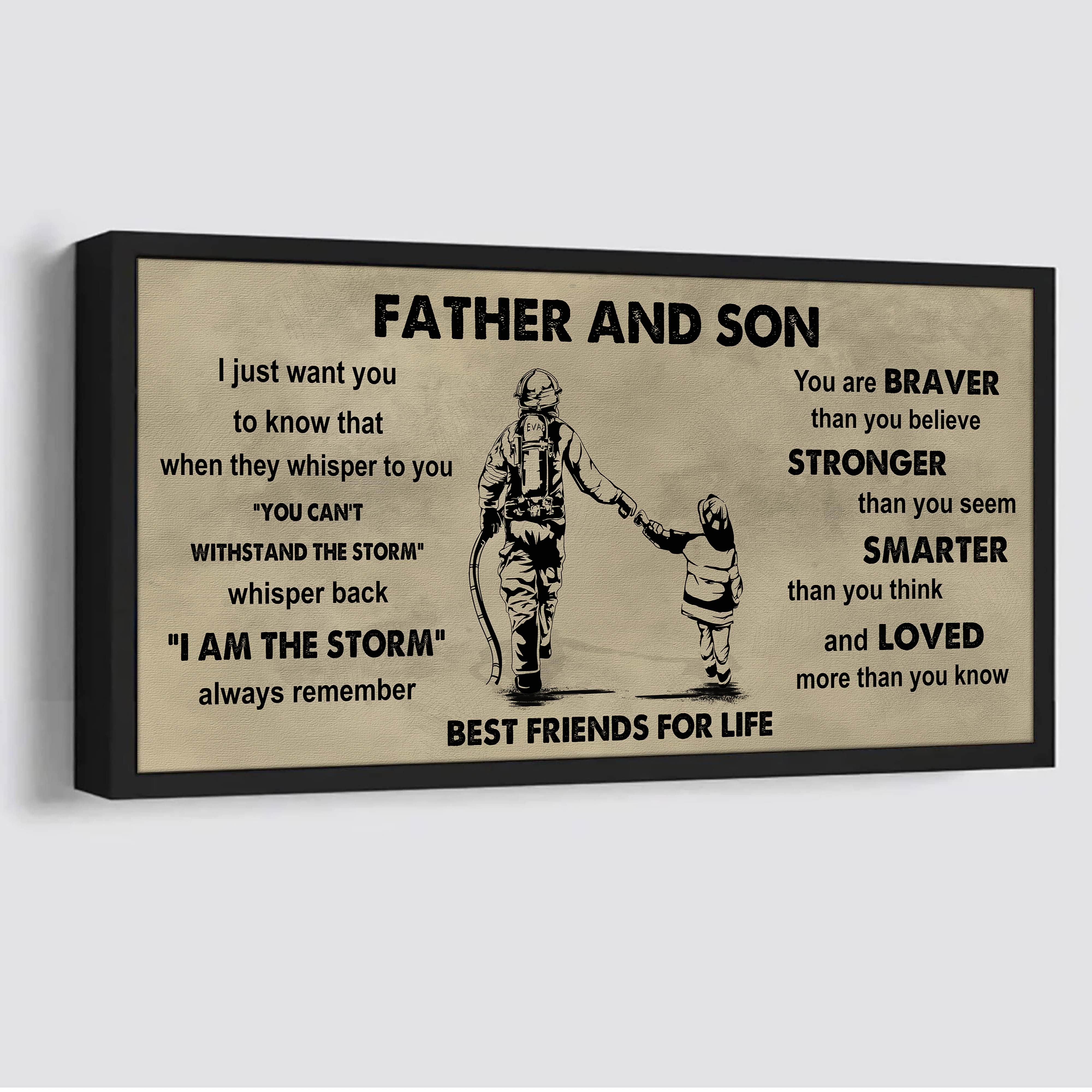 Ver 2 FAMILY-PHOTO UPLOAD Father And Daughter Best Friends For Life - I Am The Storm Poster Canvas Gift For Daughter From Father