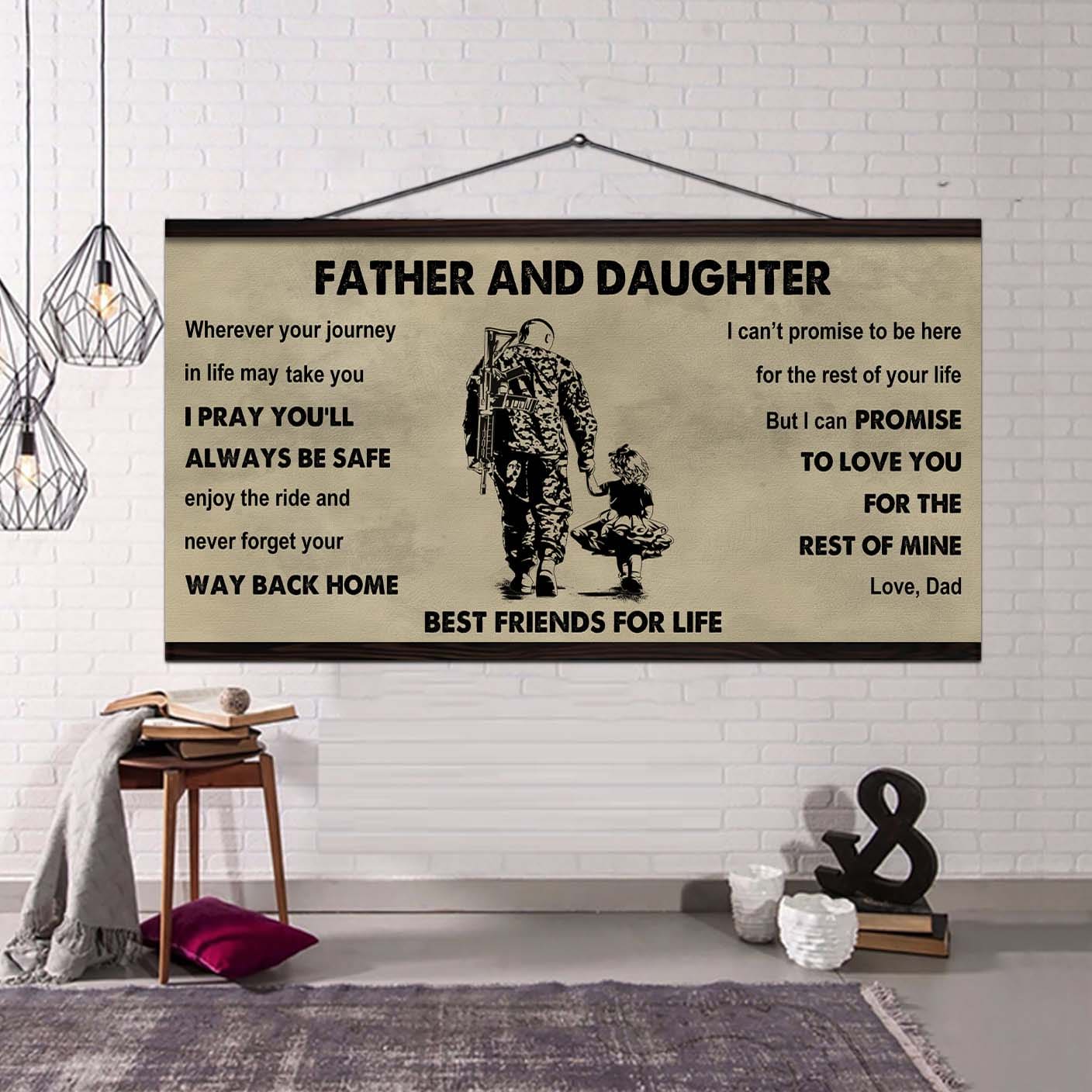 Samurai Father And Daughter Best Friends For Life - Ver 2 Never Forget Your Way Back Home Poster Canvas Gift For Daughter From Father