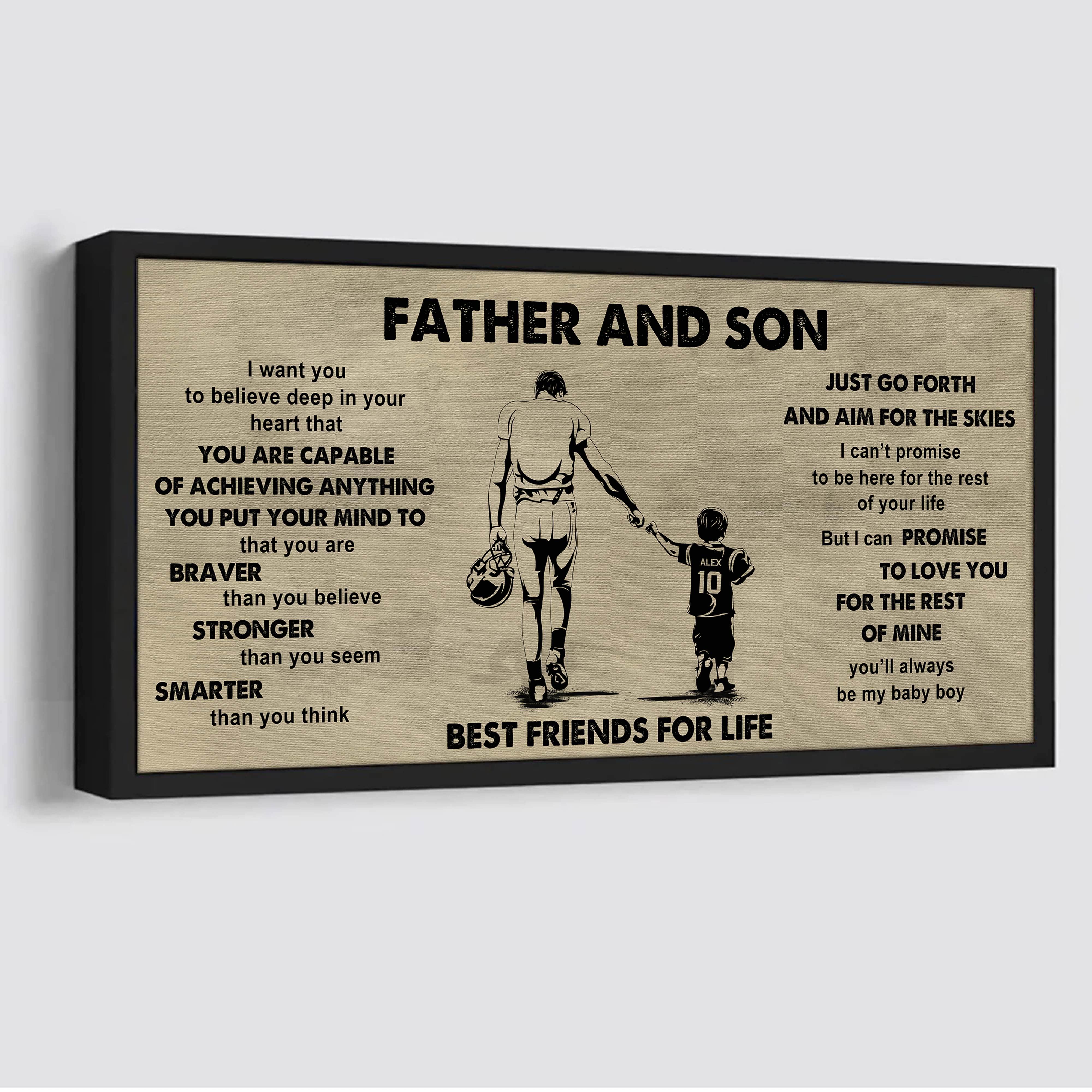 Family Father And Son Best Friends For Life - That You Are Braver Than You Believe Poster Canvas Gift For Son From Father