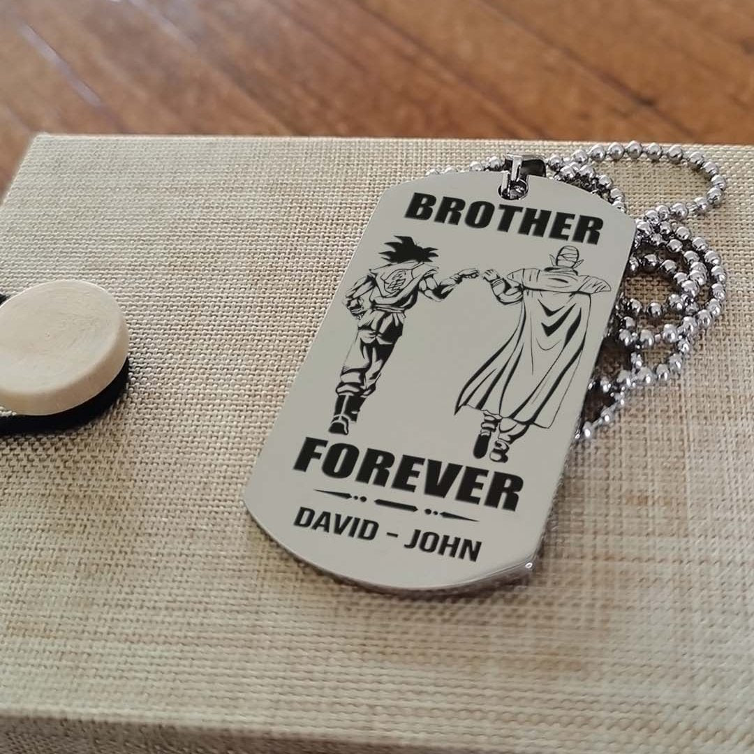 Brothers customizable engraved black dog tag double sided gift from brother, brother forever