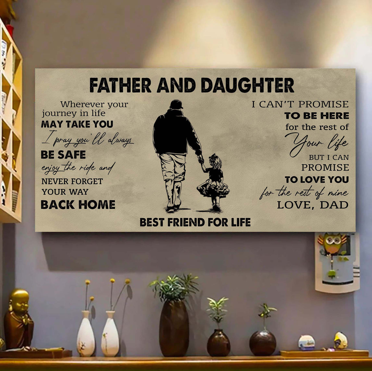 DRB Father And Son Best Friends For Life - Never Forget Your Way Back Home Poster Canvas Gift For Son From Father-Photo Upload