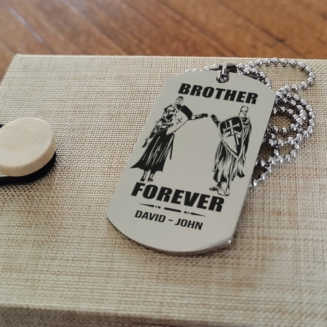 Vikings customizable engraved black dog tag double sided gift from brother, brother forever