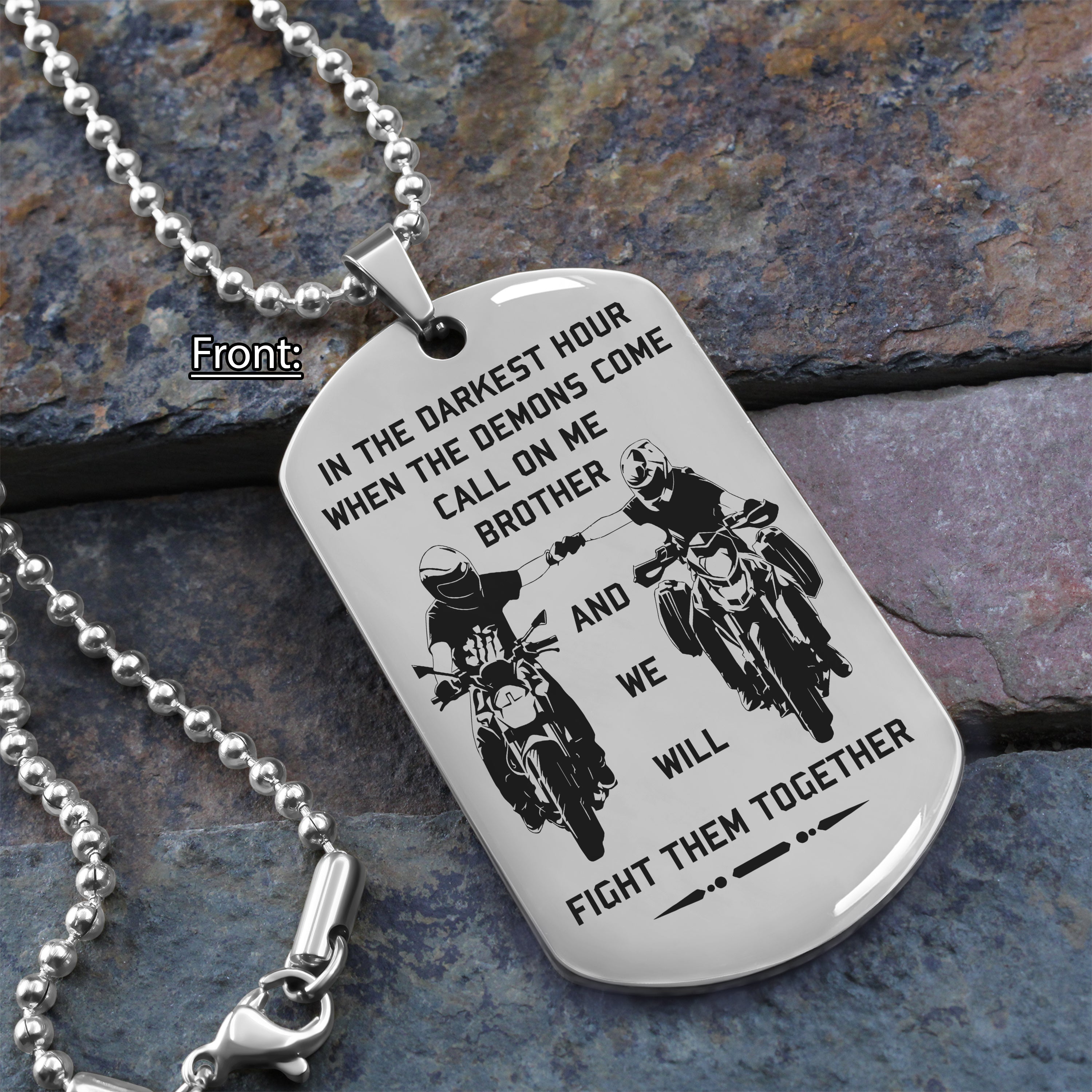 Soldier customizable engraved brother dog tag gift from brother