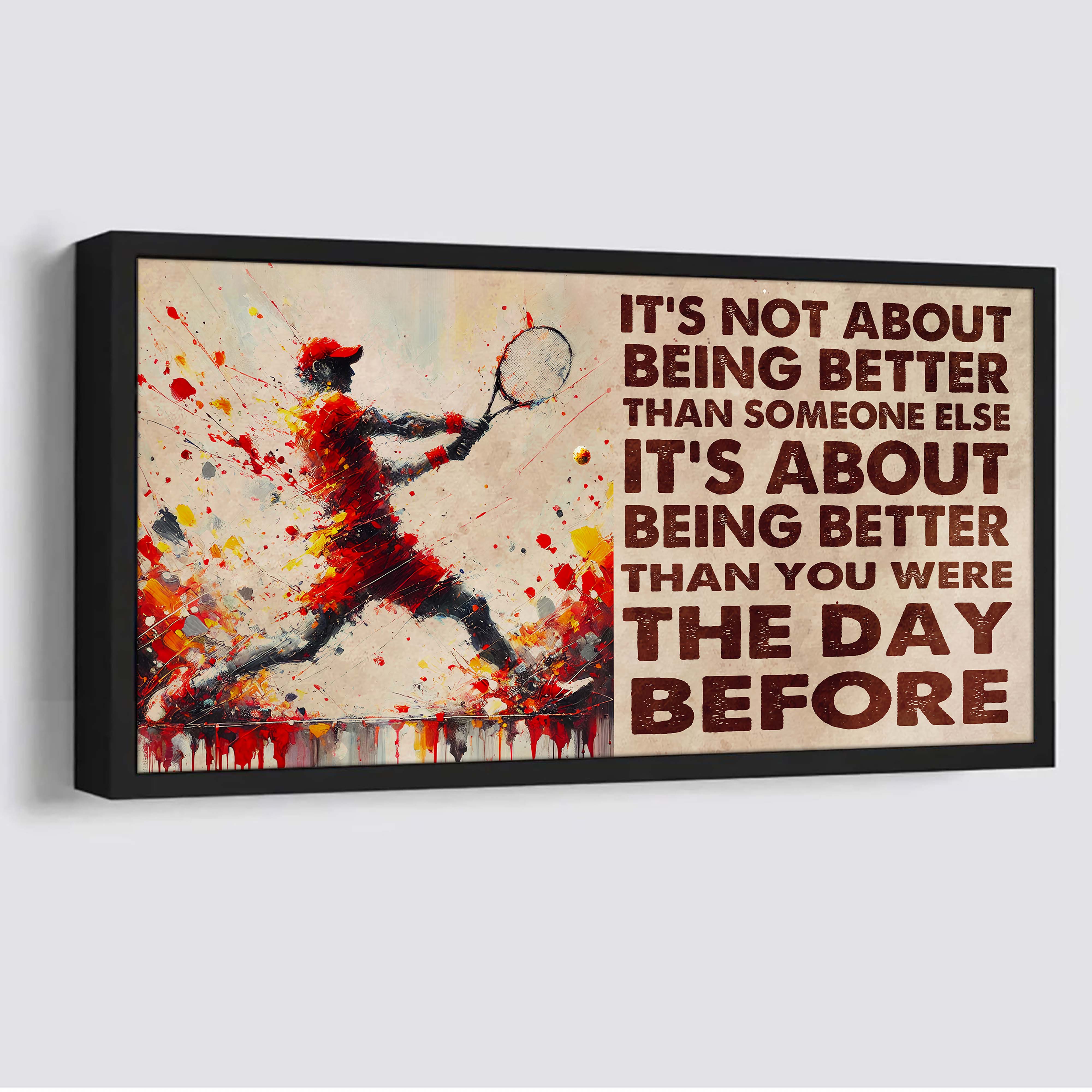 Water Color American Football Poster Canvas It Is Not About Being Better Than Someone Else