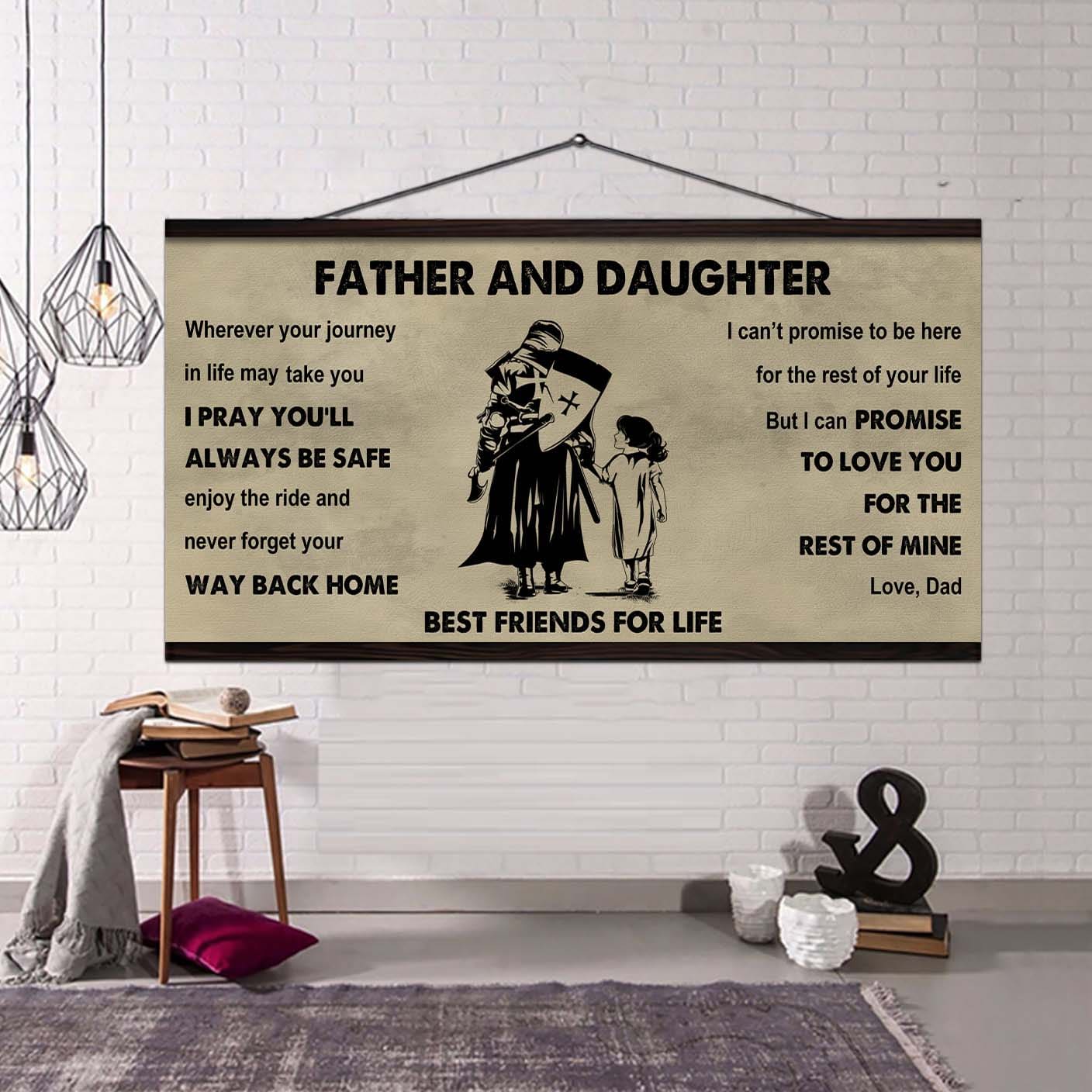 DRB Father And Daughter Best Friends For Life - Ver 2 Never Forget Your Way Back Home Poster Canvas Gift For Daughter From Father