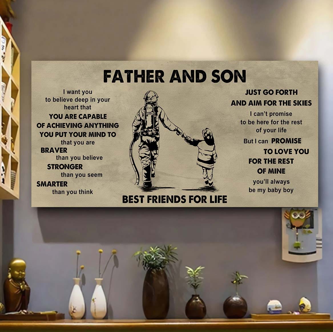 Vikings Father And Son Best Friends For Life  - That You Are Braver Than You Believe Poster Canvas Gift For Son From Father