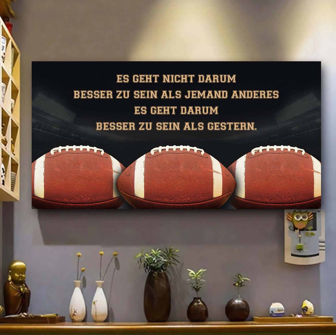 Tennis Leinwand Es geht nicht darum, besser als jemand anderes zu sein