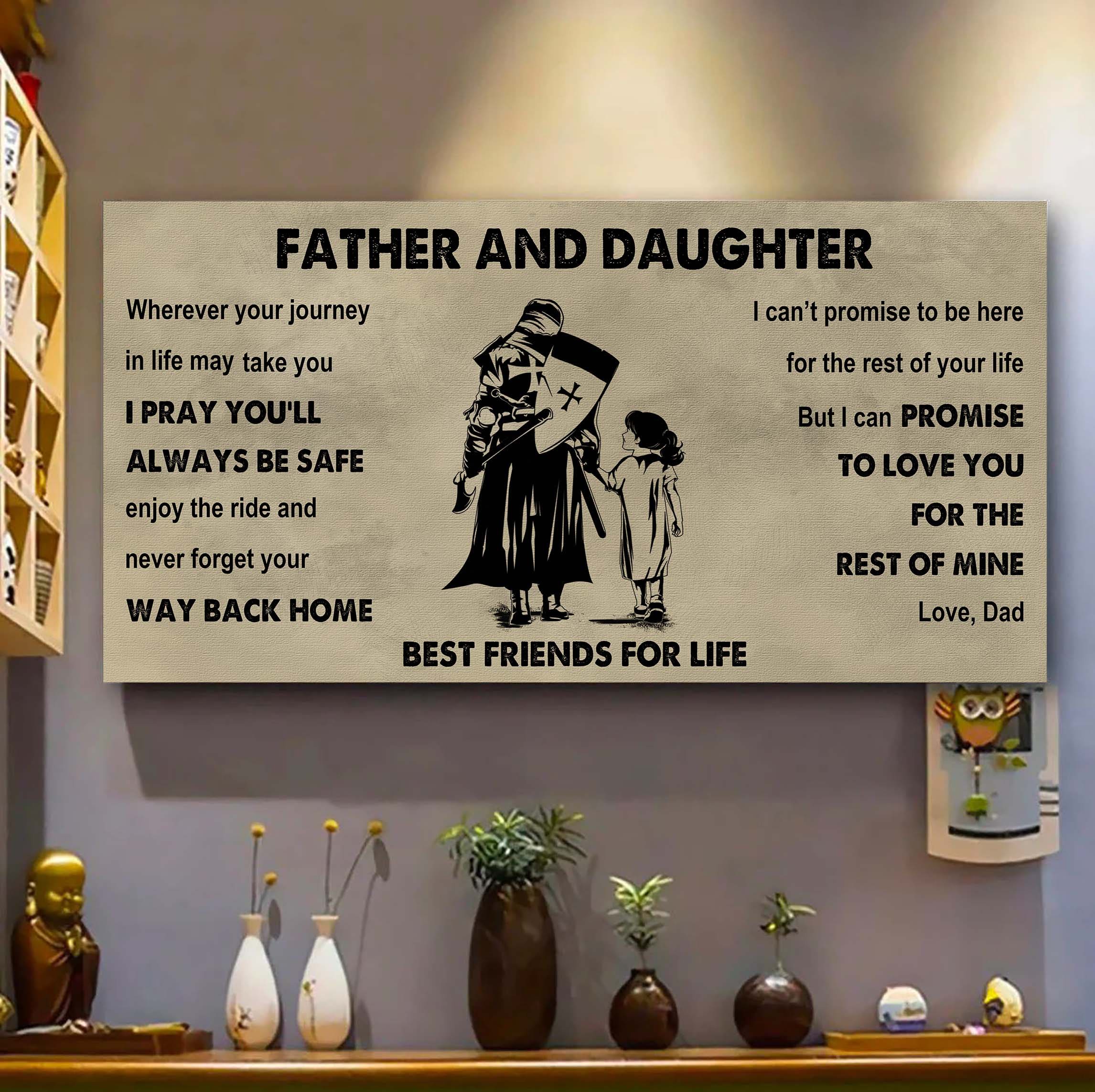 Family Father And Daughter Best Friends For Life - Ver 2 Never Forget Your Way Back Home Poster Canvas Gift For Daughter From Father