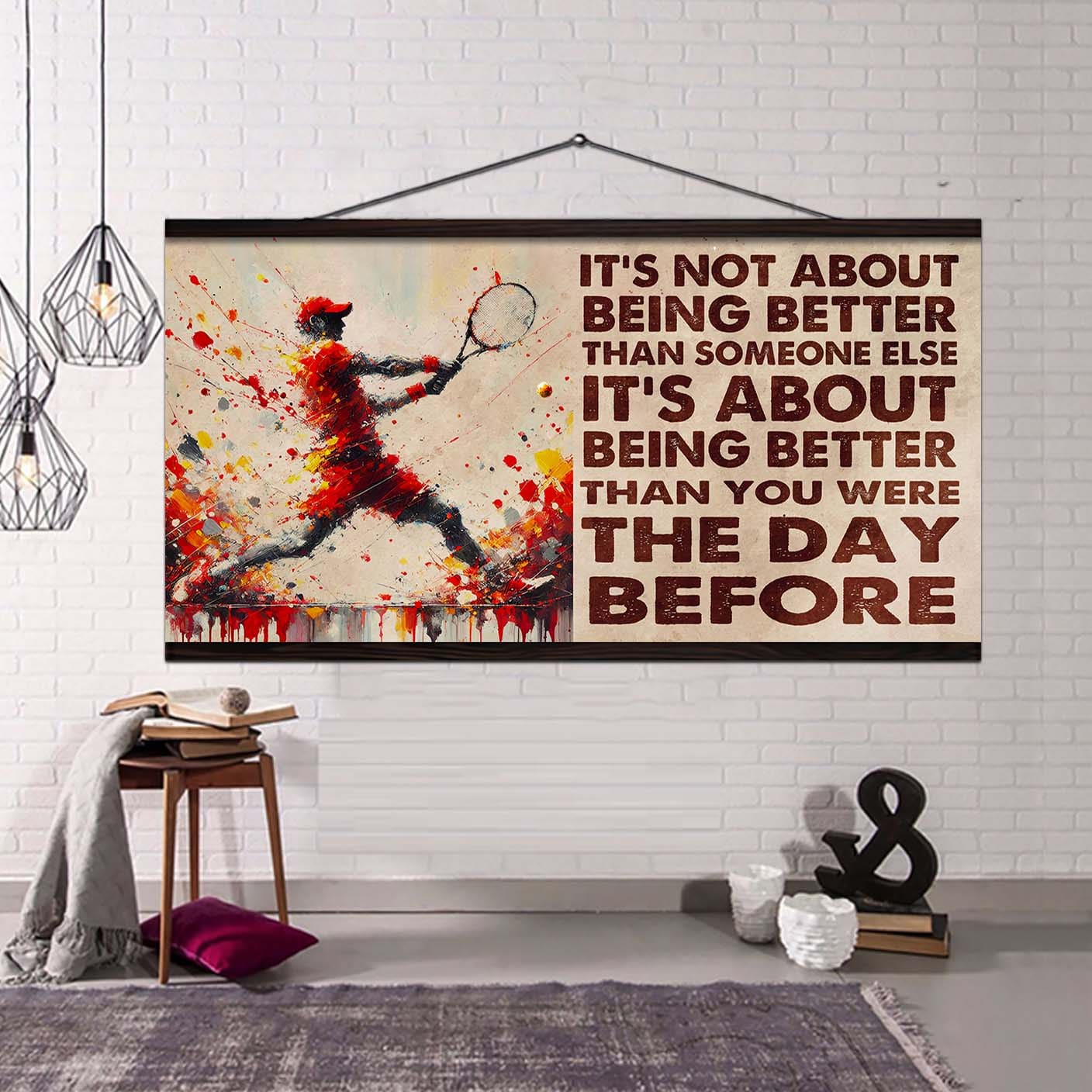 Ver 2 Water Color Soccer Poster Canvas It Is Not About Being Better Than Someone Else