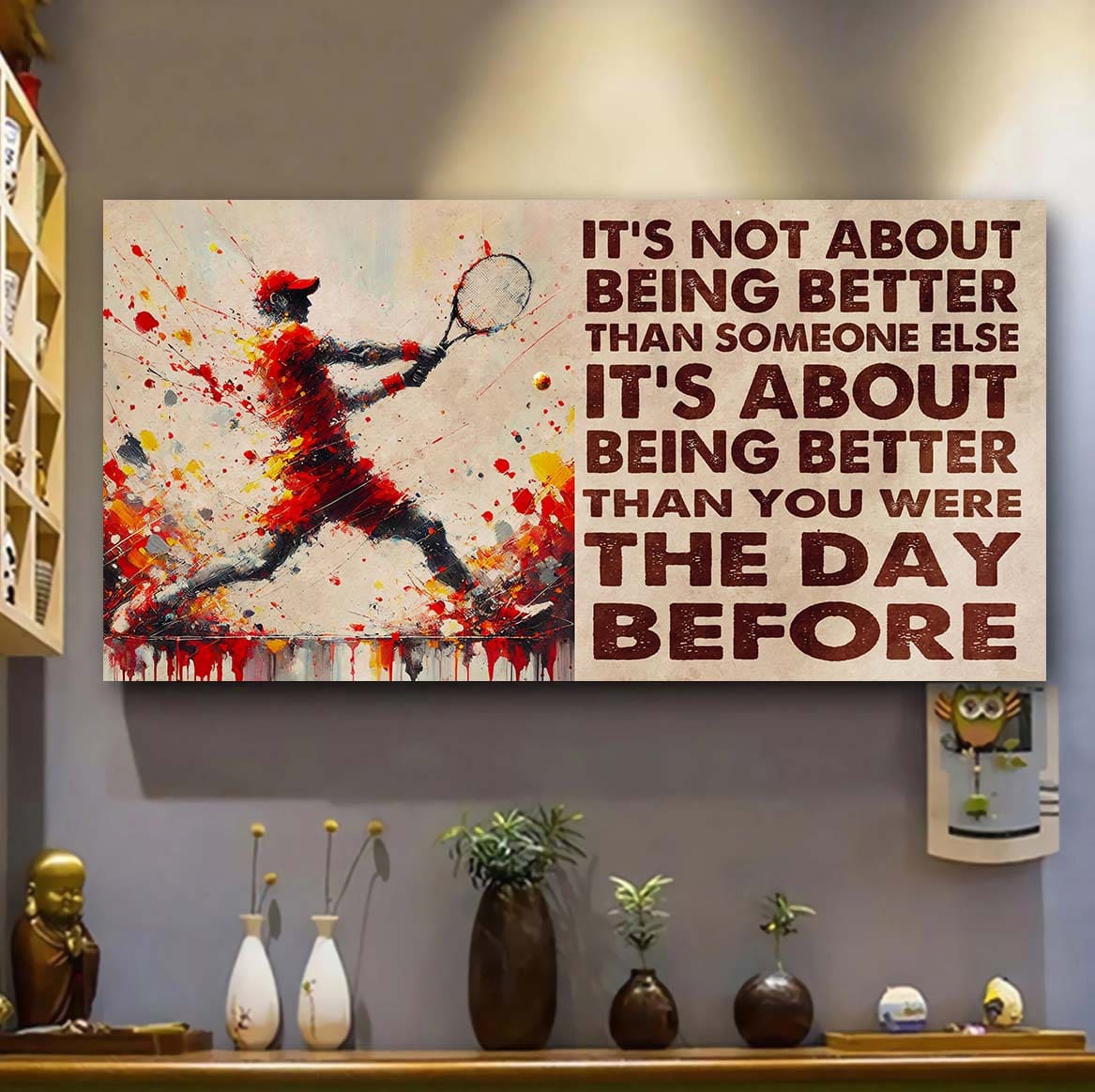 Ver 2 Water Color Basketball Poster Canvas It Is Not About Being Better Than Someone Else