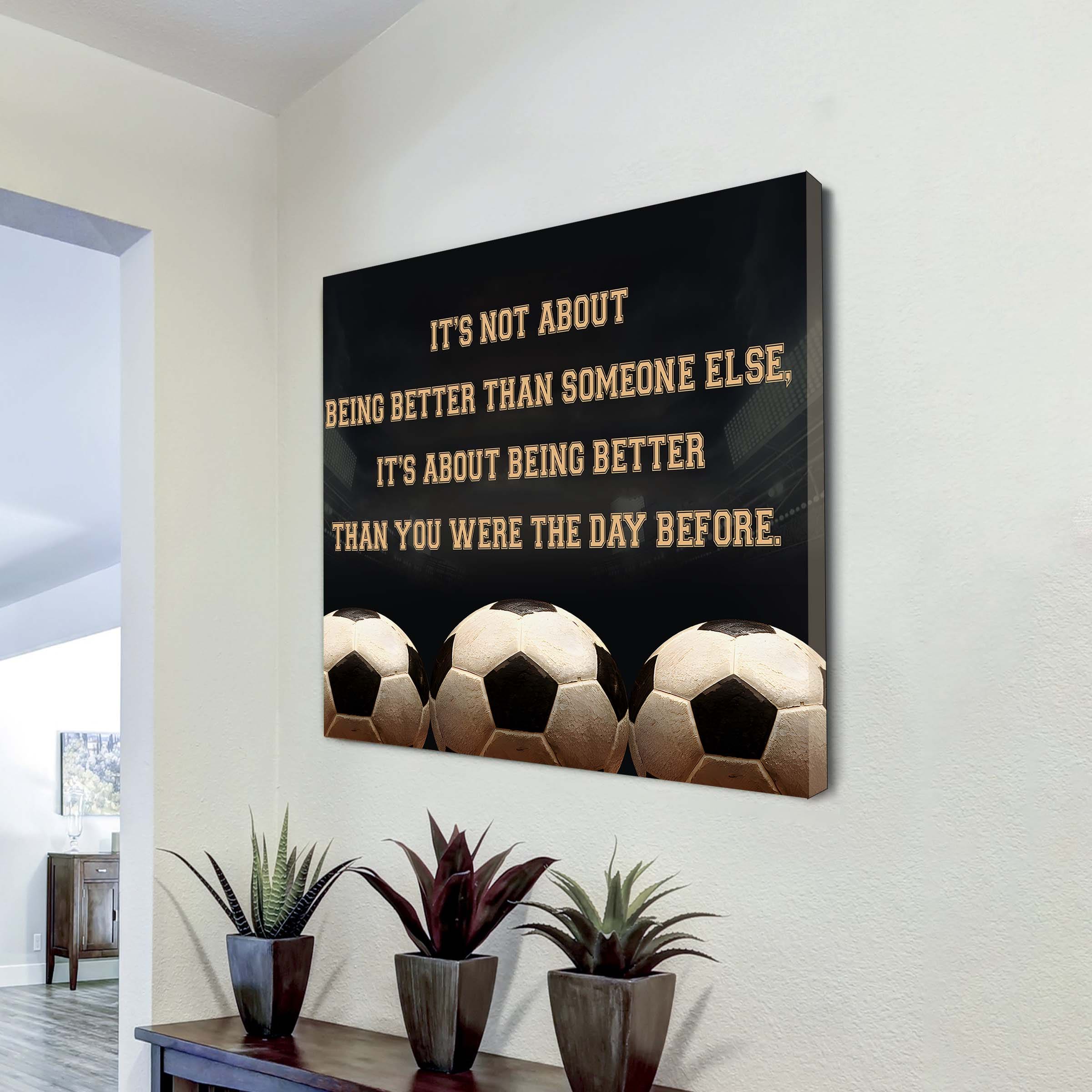 Basketball Square Poster Canvas It's Not About Being Better Than Someone Else It's About Being Better Than You Were The Day Before